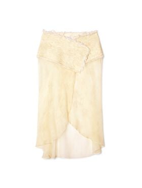 OFF WHITE Cream Camo Silk Skirt YELLOW OWCW00HZ25FAB006