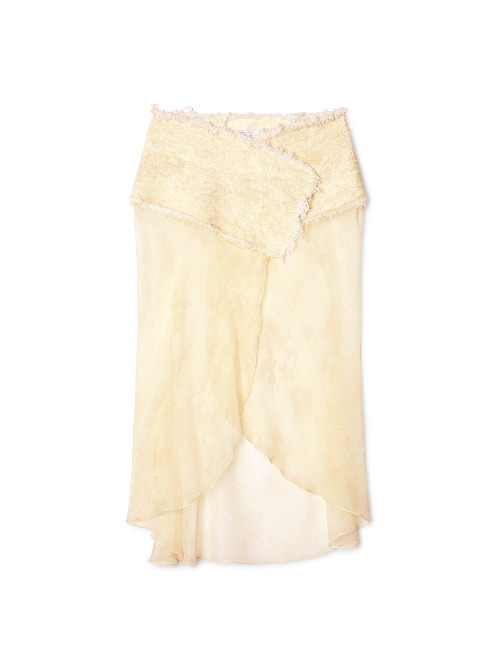 OFF WHITE Cream Camo Silk Skirt YELLOW OWCW00HZ25FAB006