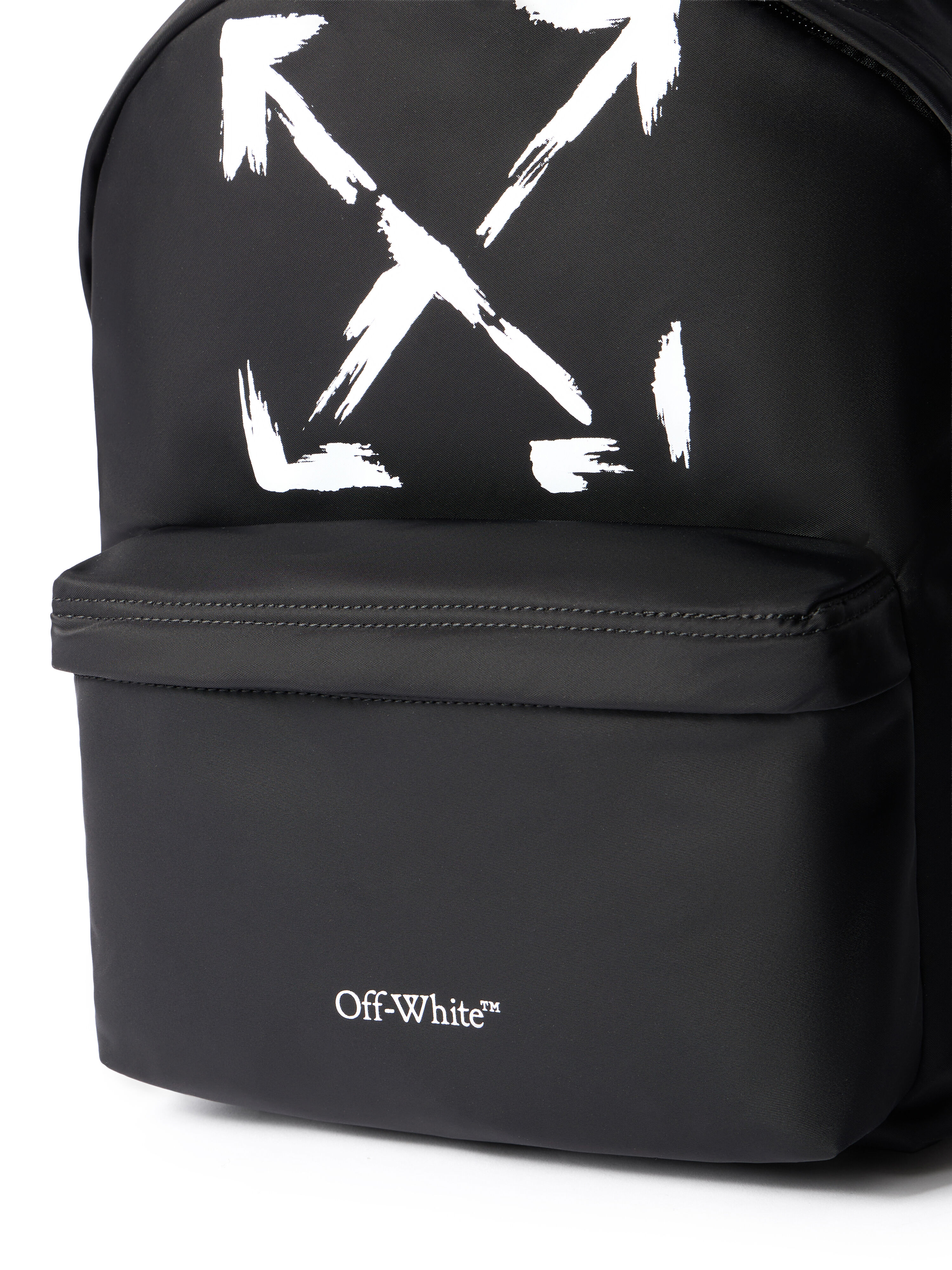 OFF WHITE Arrow Paint Backpack BLACK OBNB001S26FAB001