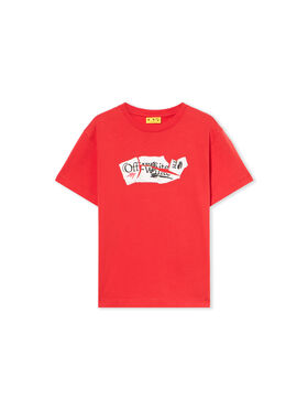 OFF WHITE Arrow Collage T-Shirt RED - WHITE OBAA002F25JER004