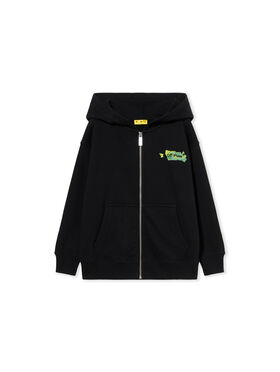OFF WHITE Arrow Acrylic Zip Hoodie BLACK - TEAL OBBE001F25FLE002