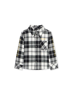 OFF WHITE Diagonal Flannel Shirt BLACK - YELLOW OBDX001F25FAB002