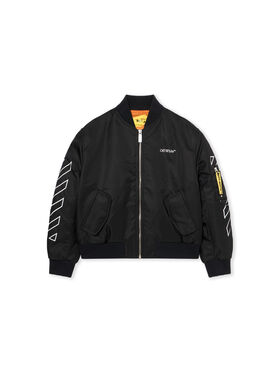OFF WHITE Bookish Diagonal Bomber Jacket BLACK - WHITE OBEH002F25FAB001