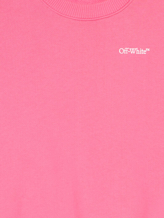 Arrow Outline Flock Crew Logo Sweatshirt OFF WHITE Arrow Outline Flock Crew Logo Sweatshirt FUCHSIA - WHITE OGBA001F25FLE005