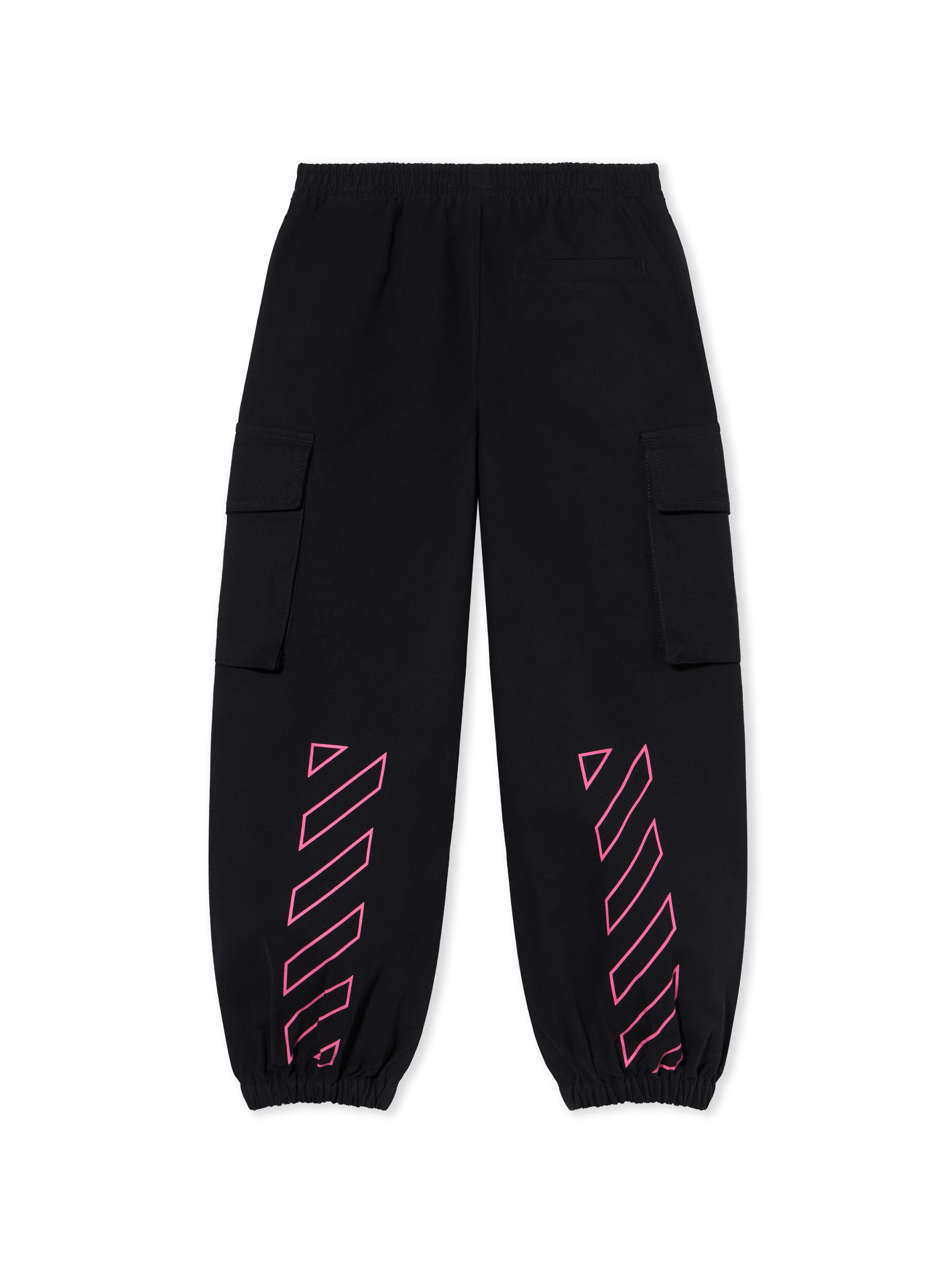 OFF WHITE Diagonal Cango Cargo Logo Pants BLACK - FUCHSIA OGCF005F25FAB001