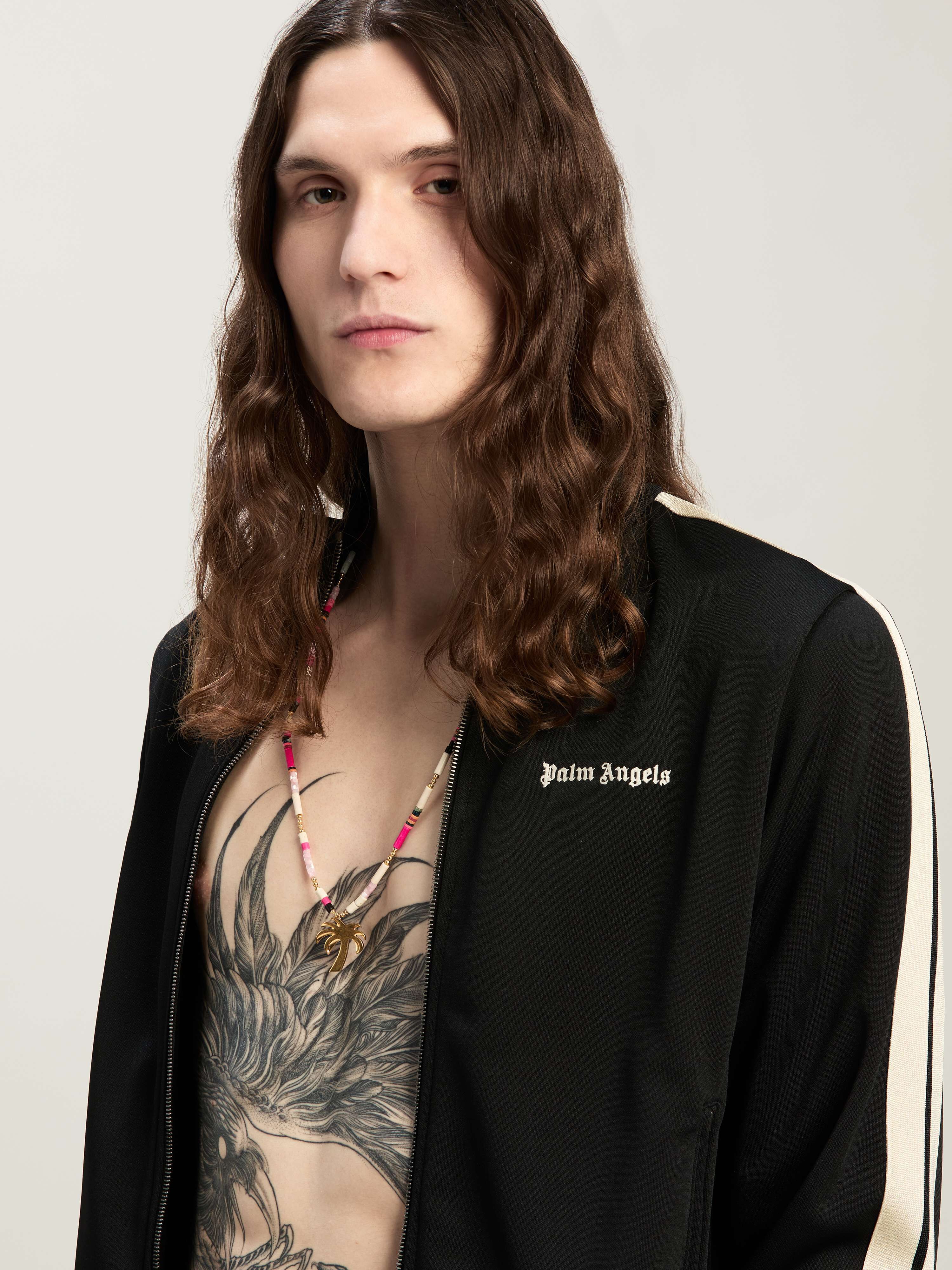 PALM ANGELS Classic Logo Track Jacket BLACK - OFF WHITE PMBD058C99FAB002