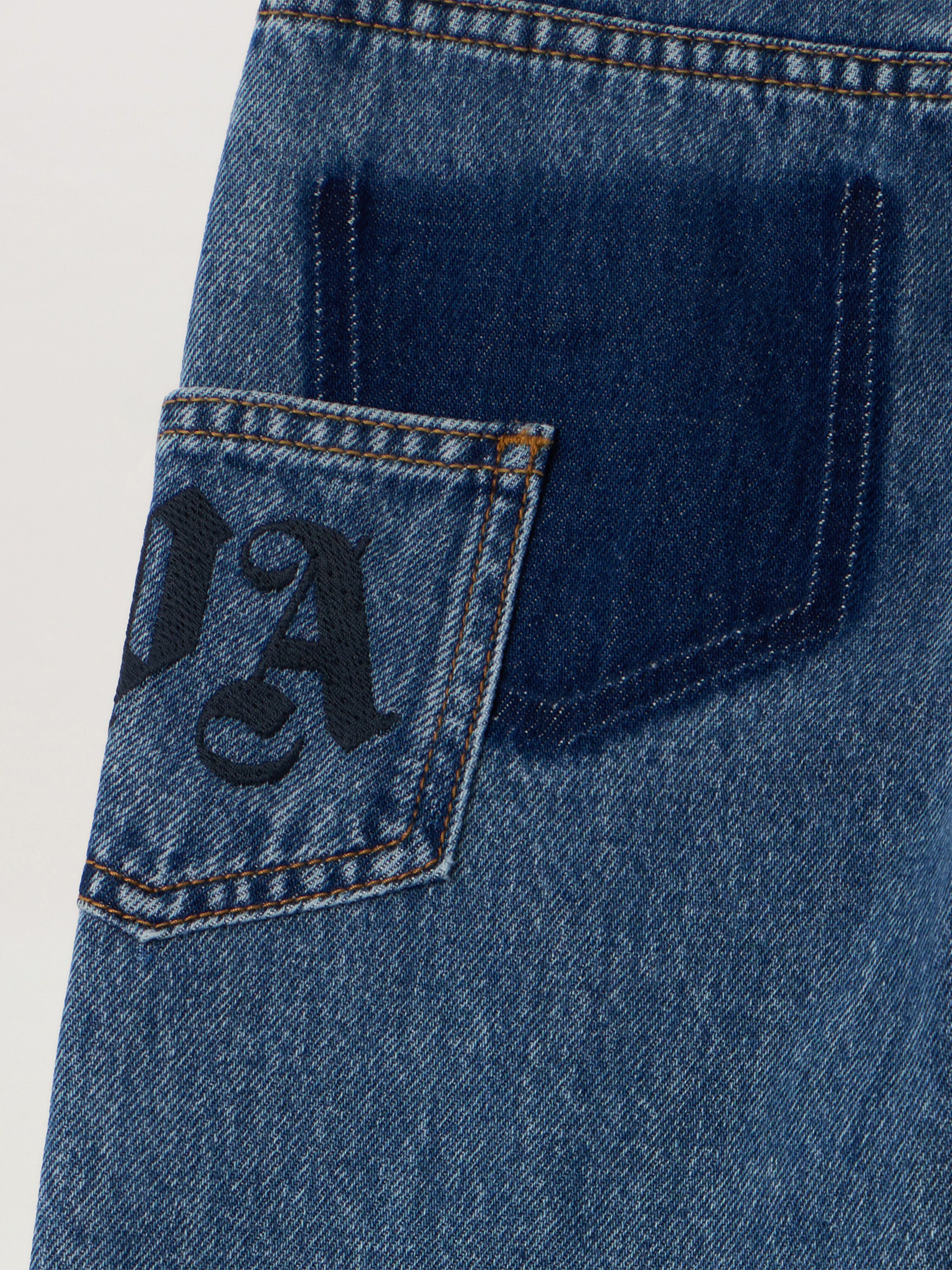 Wide Leg Denim Pants PALM ANGELS Wide Leg Denim Pants LIGHT BLUE - BLUE PGYA008F25DEN001