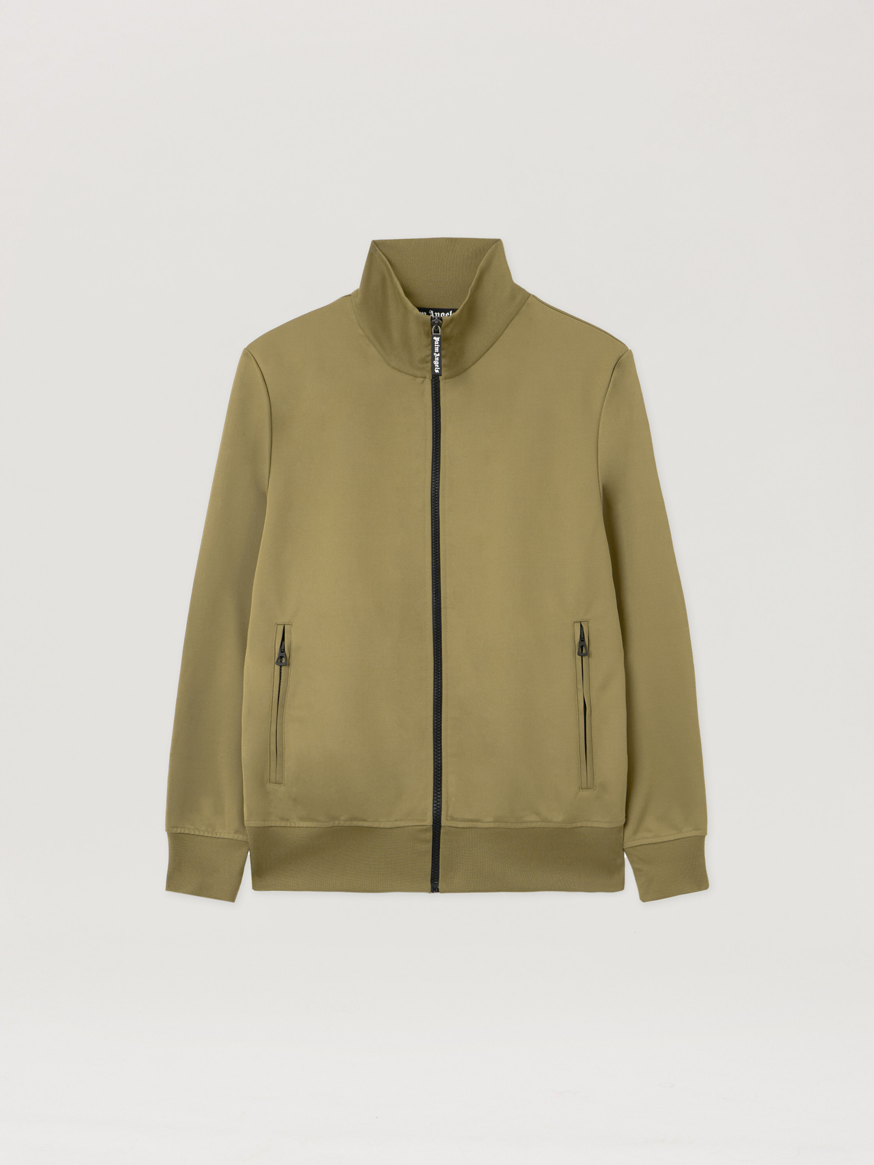 PALM ANGELS Curved Logo Track Jacket ARMY GREEN - OFF WHITE PMBD089F25FAB002