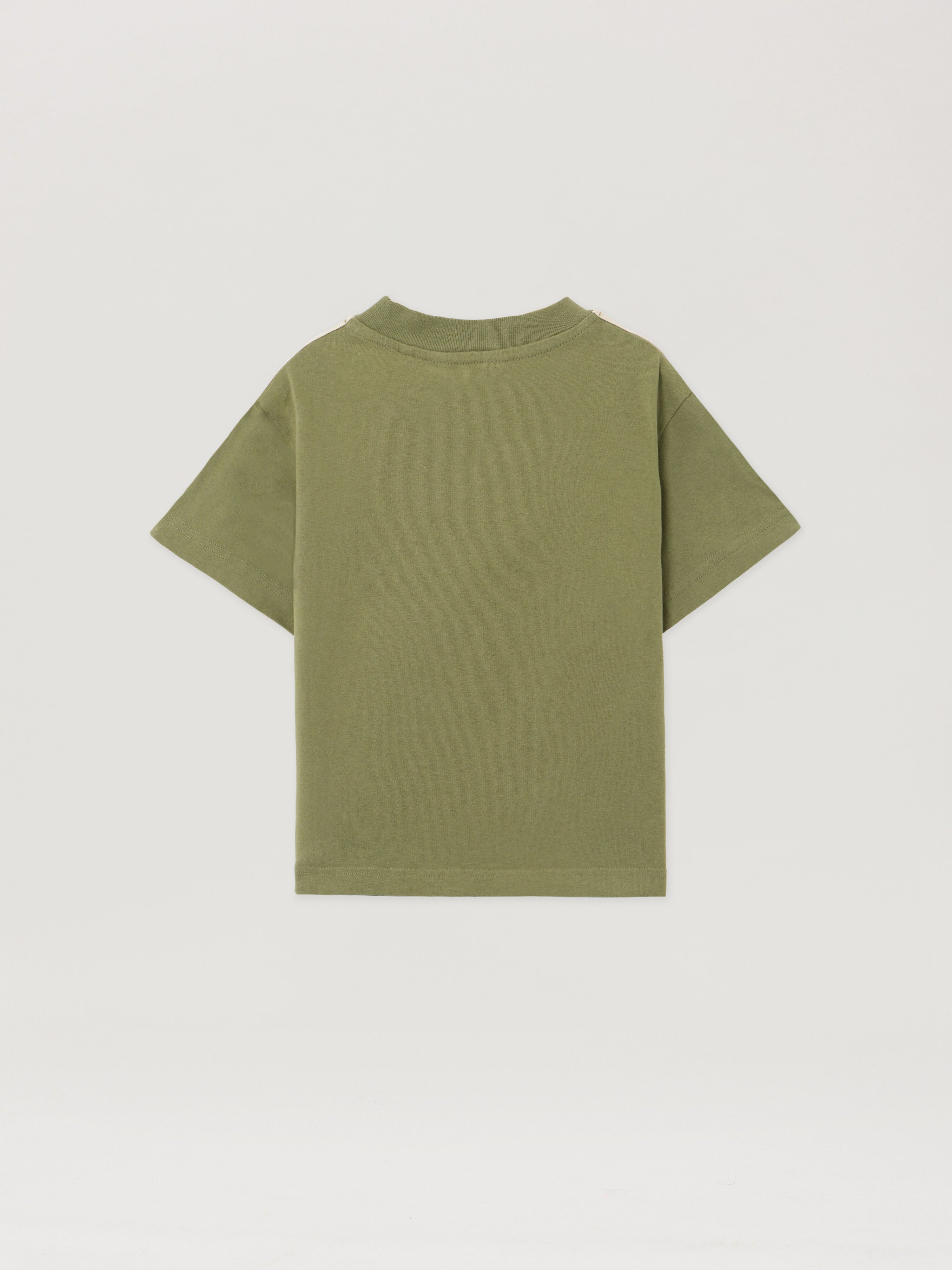 PALM ANGELS Minitrack T-Shirt MILITARY GREEN - BLACK PBAA011F25JER001