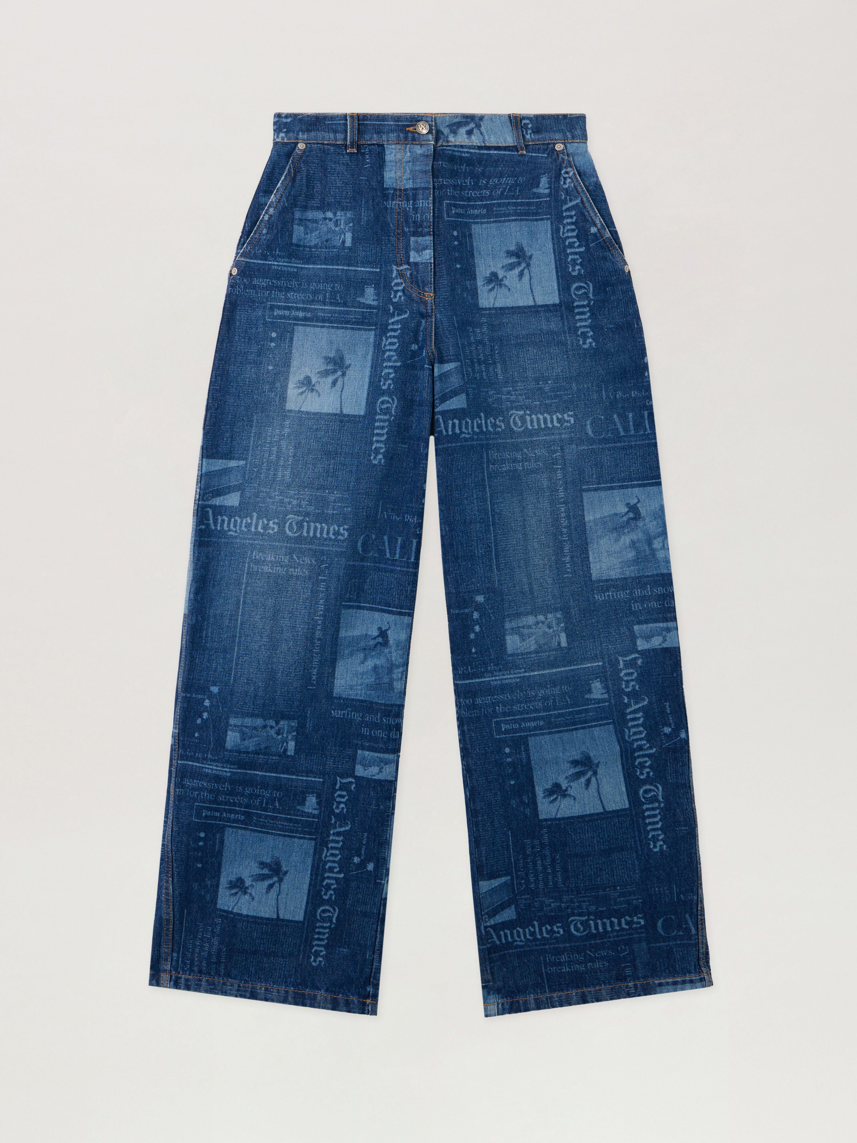 PaxLaTimes Baggy Denim Pants PALM ANGELS PaxLaTimes Baggy Denim Pants MEDIUM BLUE - DUSTY BLUE PWYB040F25DEN001