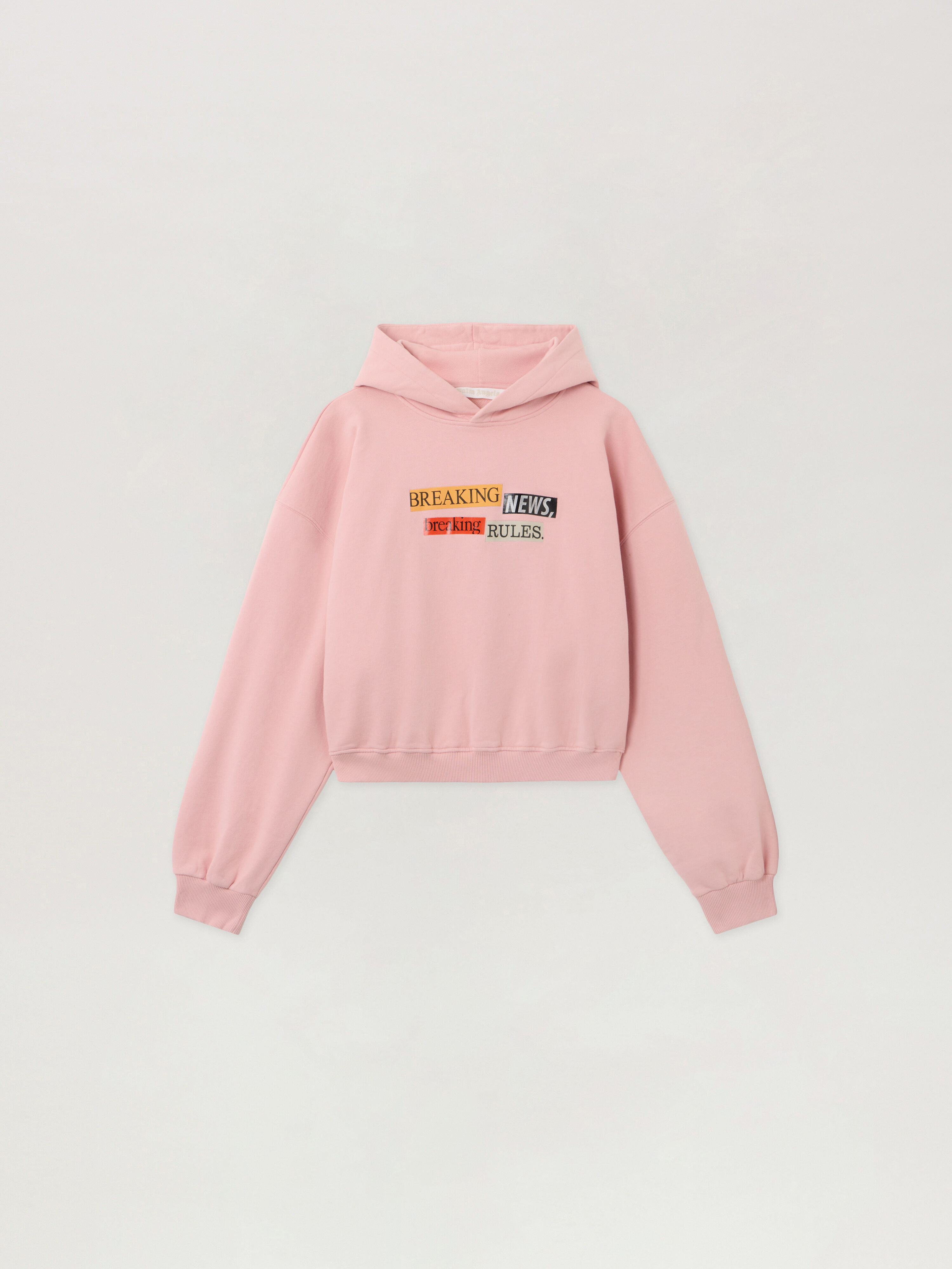 PALM ANGELS PaXLaTimes Quote Crop Hoodie PINK - MULTICOLOR PWBB076F25FLE005