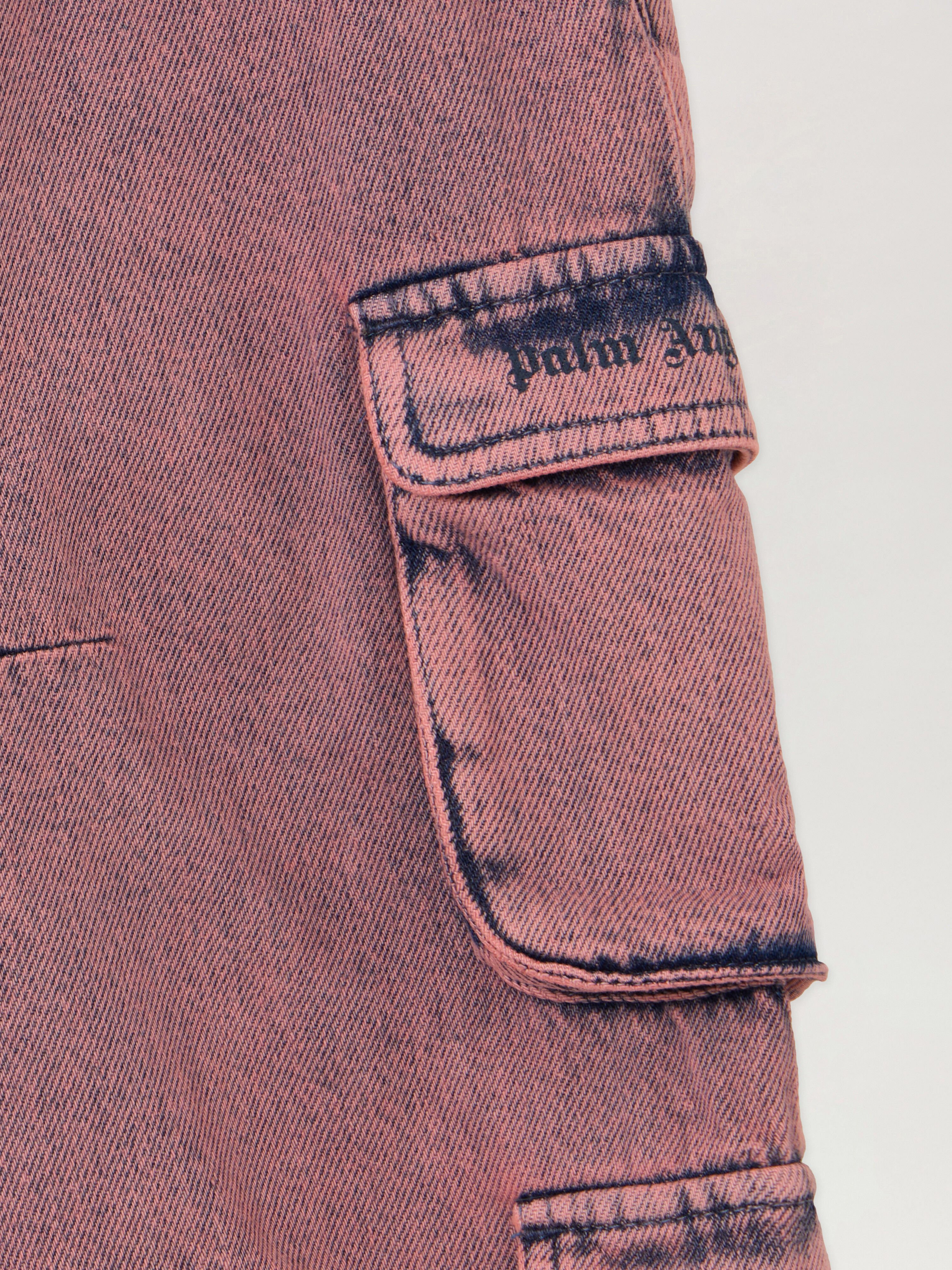 Overdye Wide-Leg Cargo Denim Pants PALM ANGELS Overdye Wide-Leg Cargo Denim Pants ANTIQUE ROSE BLUE PGYB002F25DEN001