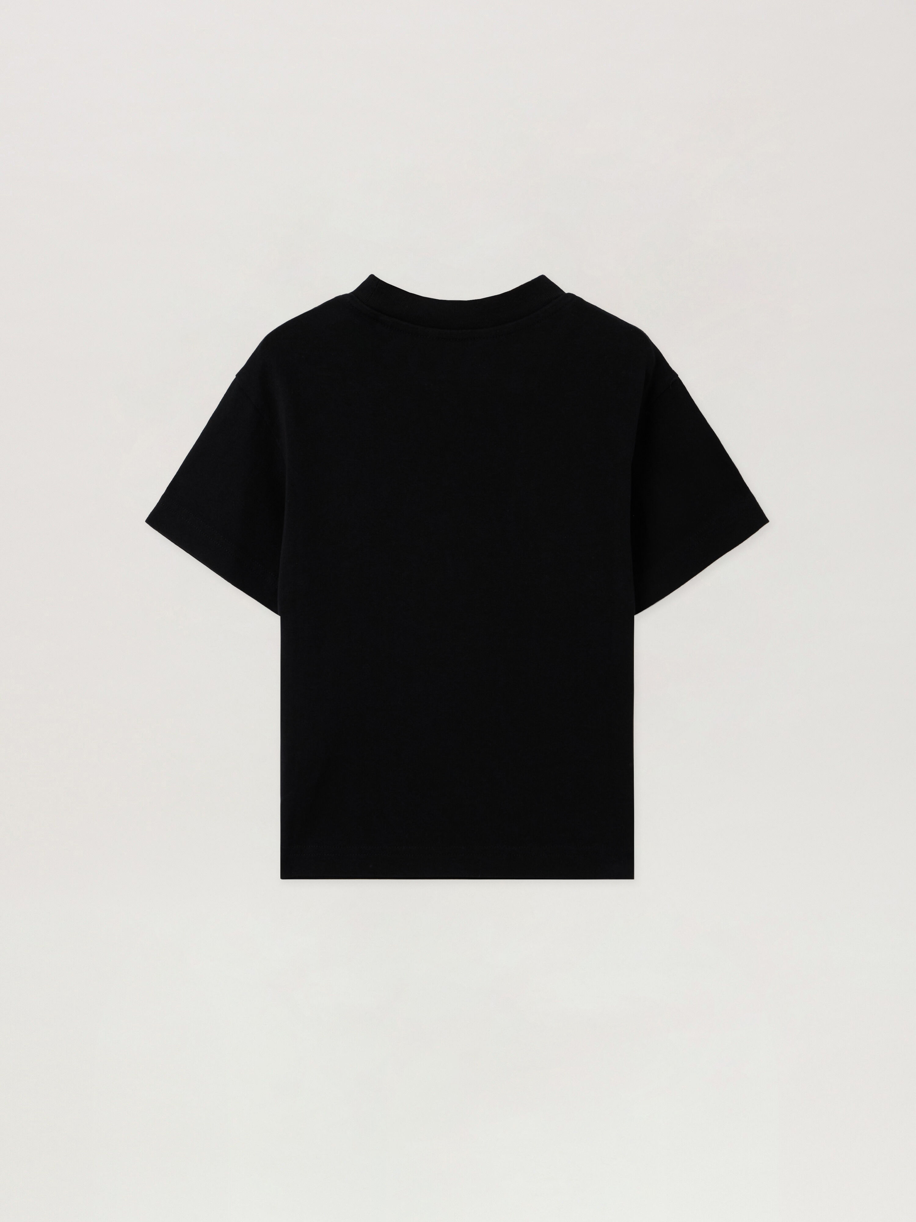 PALM ANGELS Neck Logo Regular T-Shirt BLACK - LIGHT BLUE PBAA003F25JER002