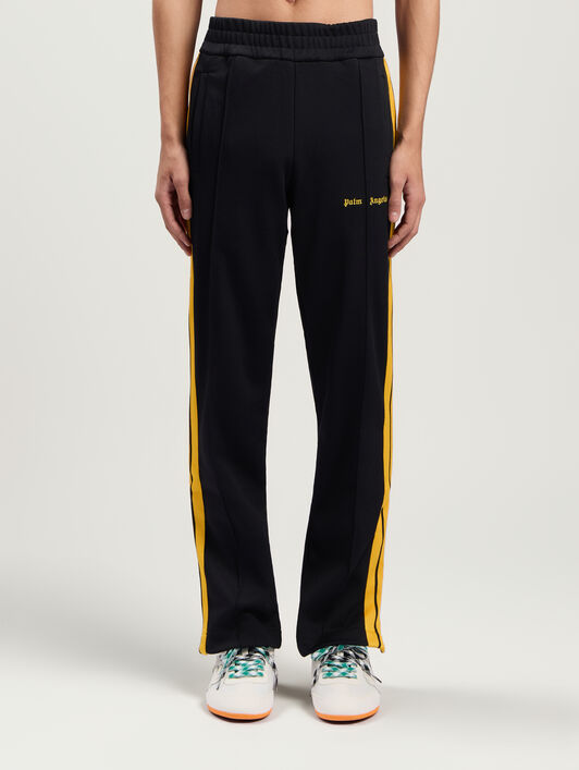 PALM ANGELS Classic Logo Track Pants BLACK - YELLOW PMCJ020F25FAB001
