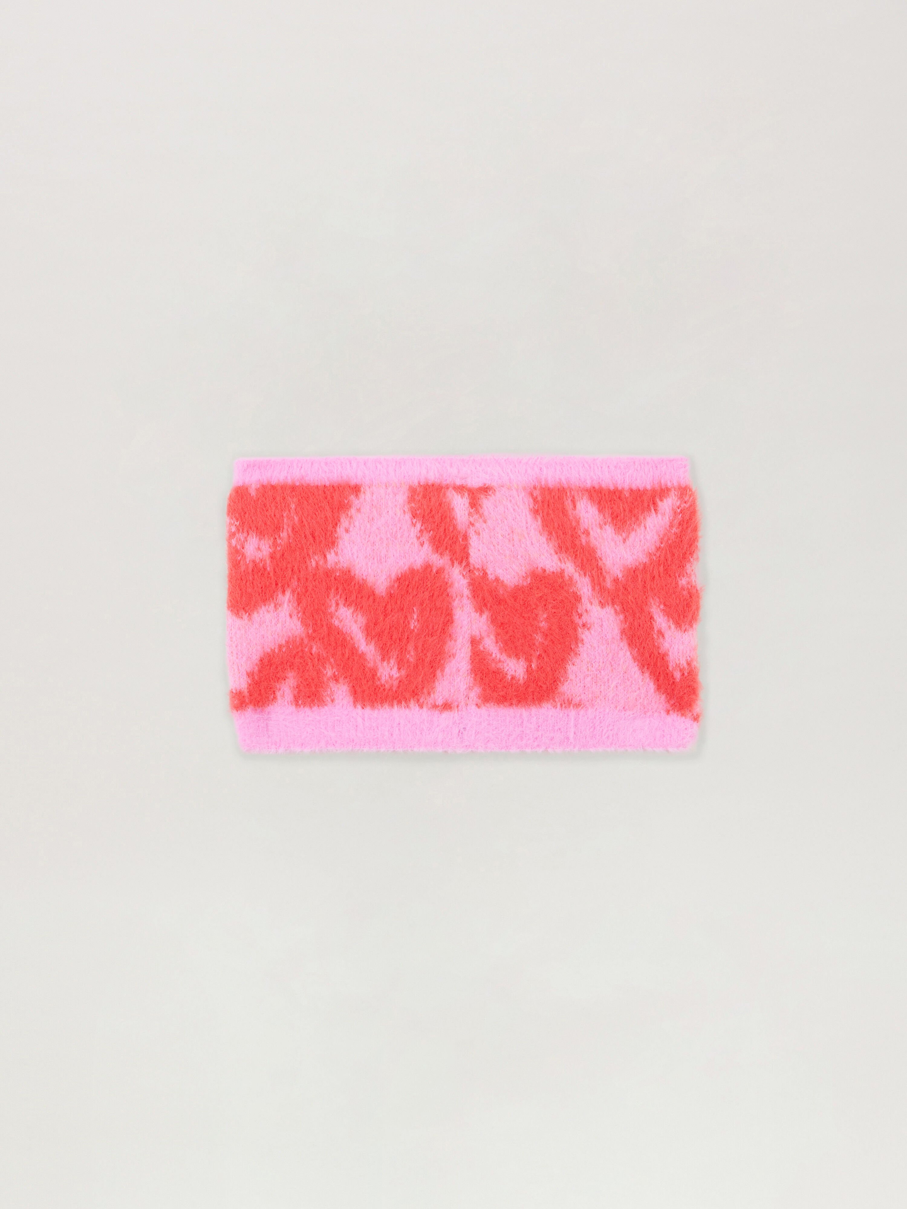 PALM ANGELS Spray Hearts Knit Collar ROSE PINK - OCHER YELLOW PGMA009F25KNI001