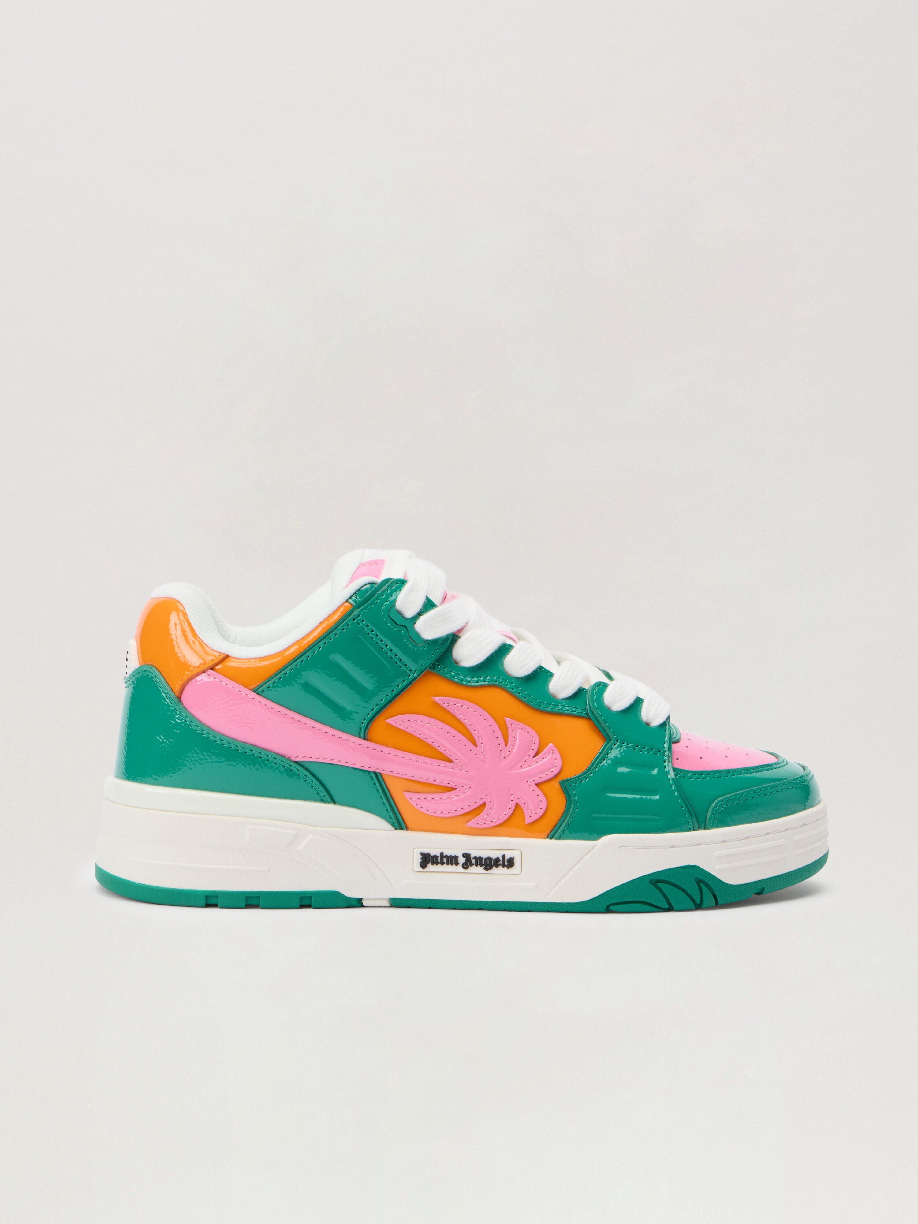 PALM ANGELS Venice Vinyl Sneakers ORANGE - TEAL PMIA101F25LEA002
