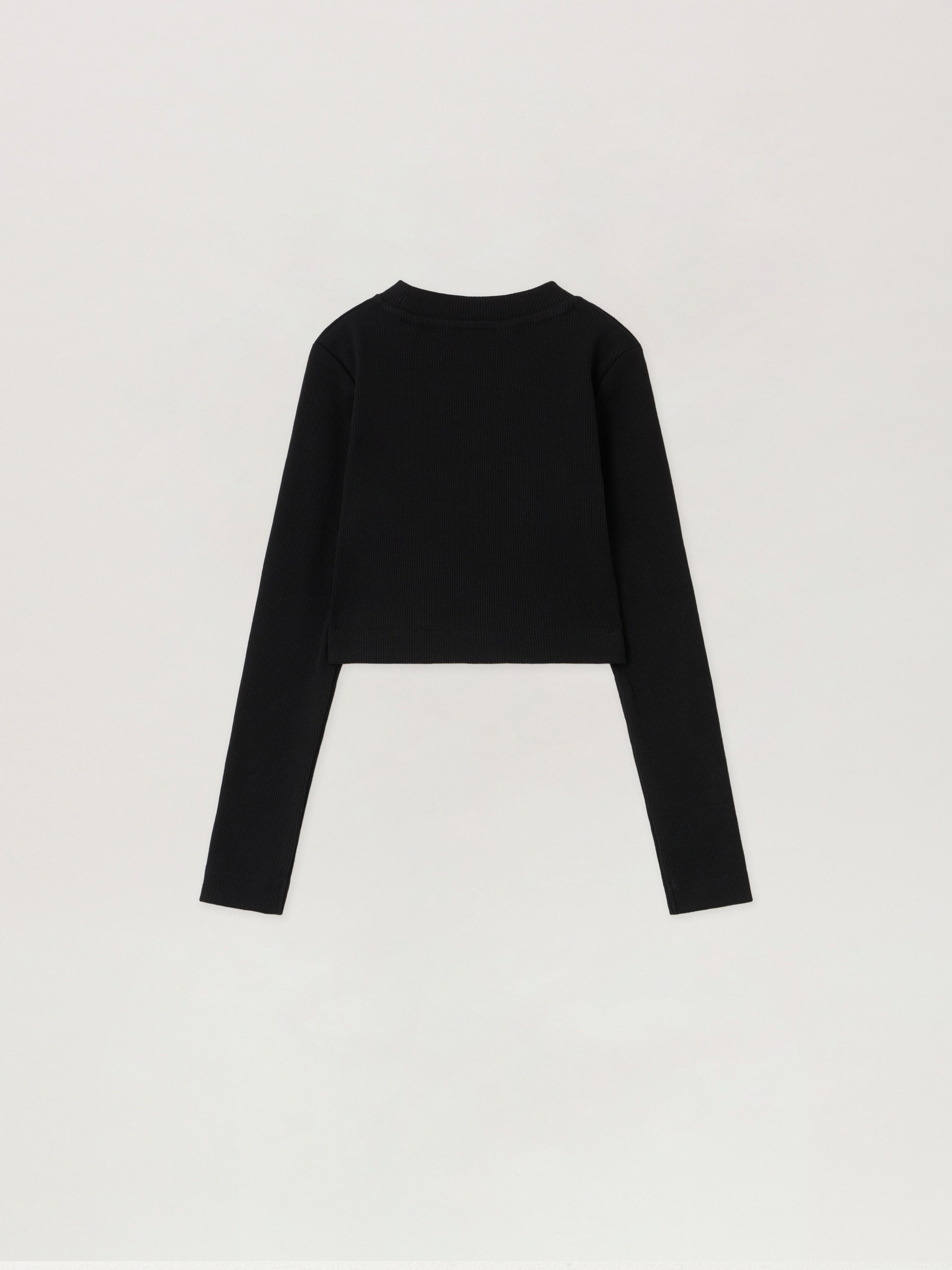 Logo Ribbed Long Sleeve Baby T-Shirt PALM ANGELS Logo Ribbed Long Sleeve Baby T-Shirt BLACK - OFF WHITE PGAB006F25JER001