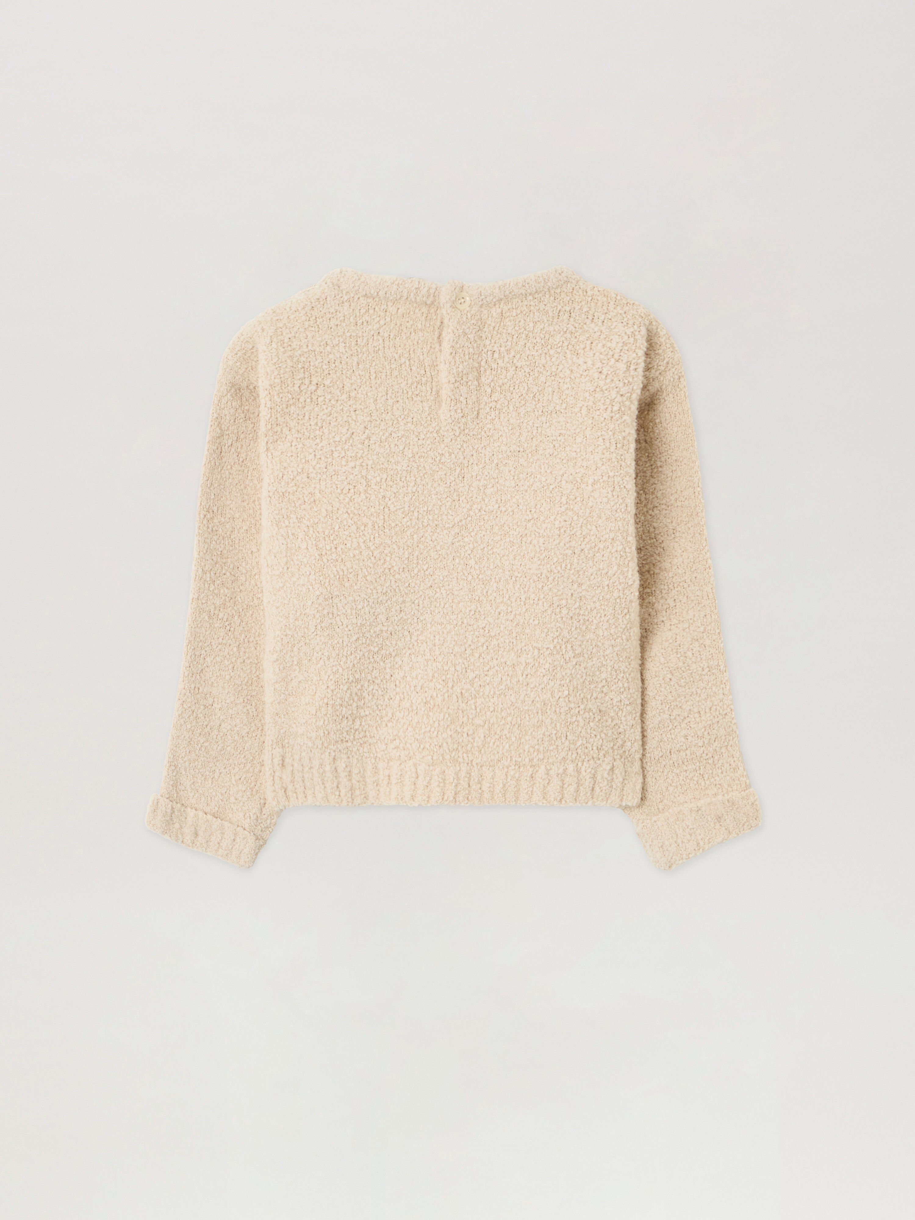 PALM ANGELS Logo Teddy Track Sweater ECRU - BROWN PBXP003F25KNI001