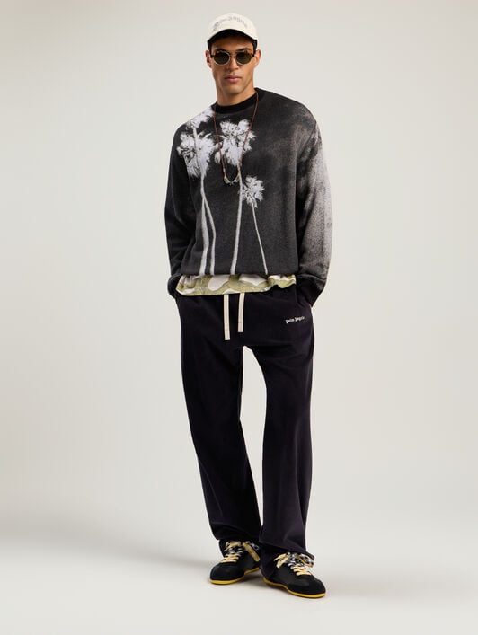 Decoding Palm Culture Sweater PALM ANGELS Decoding Palm Culture Sweater BLACK - WHITE PMHE086F25KNI001