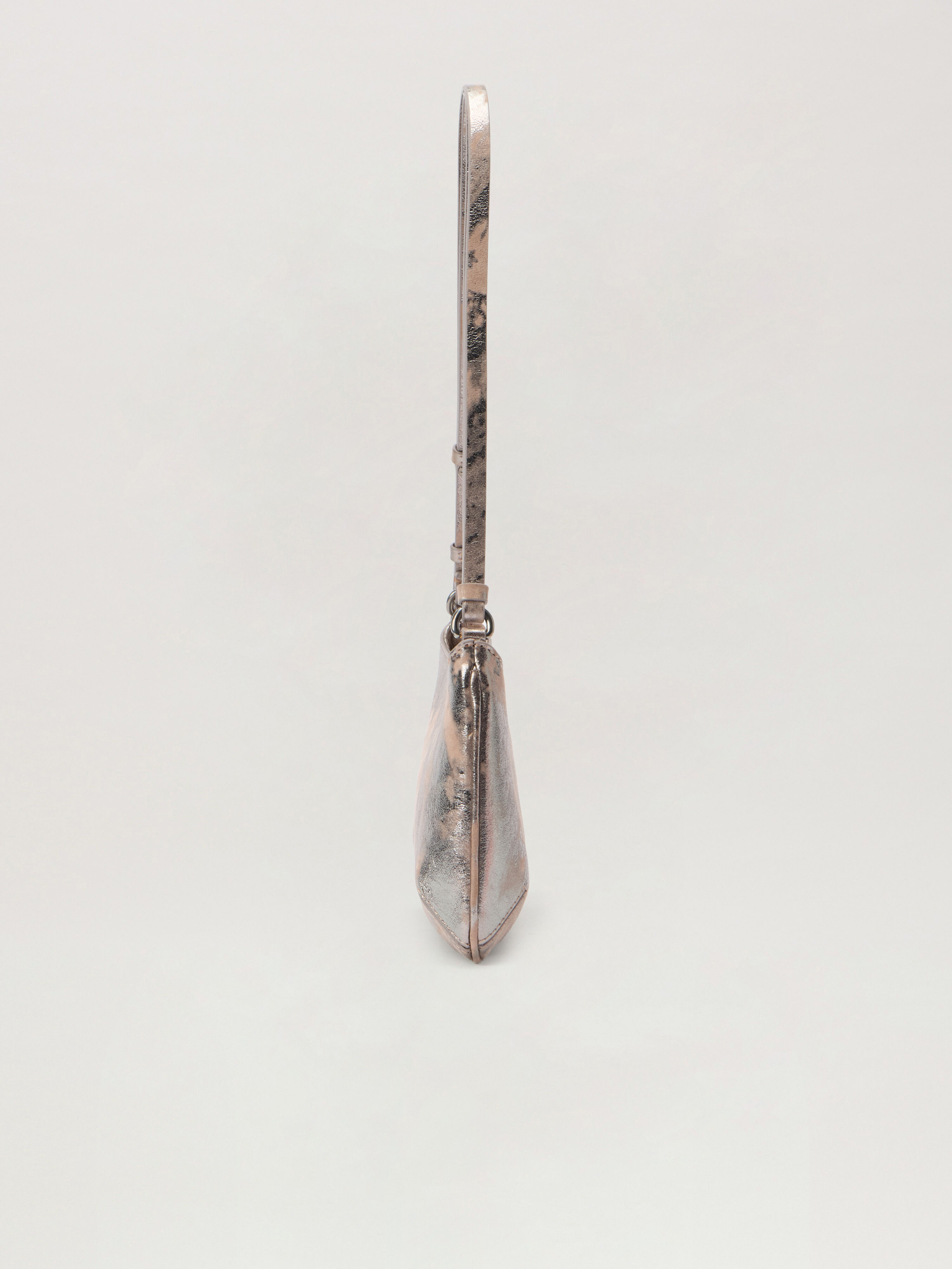 PALM ANGELS Wrinkled Leather Giorgina Bag NUDE - SILVER PWNN028F25LEA002