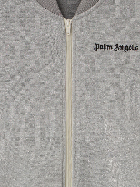 PALM ANGELS Lurex Track Jacket SILVER - BLACK PGBD002F25FLE001