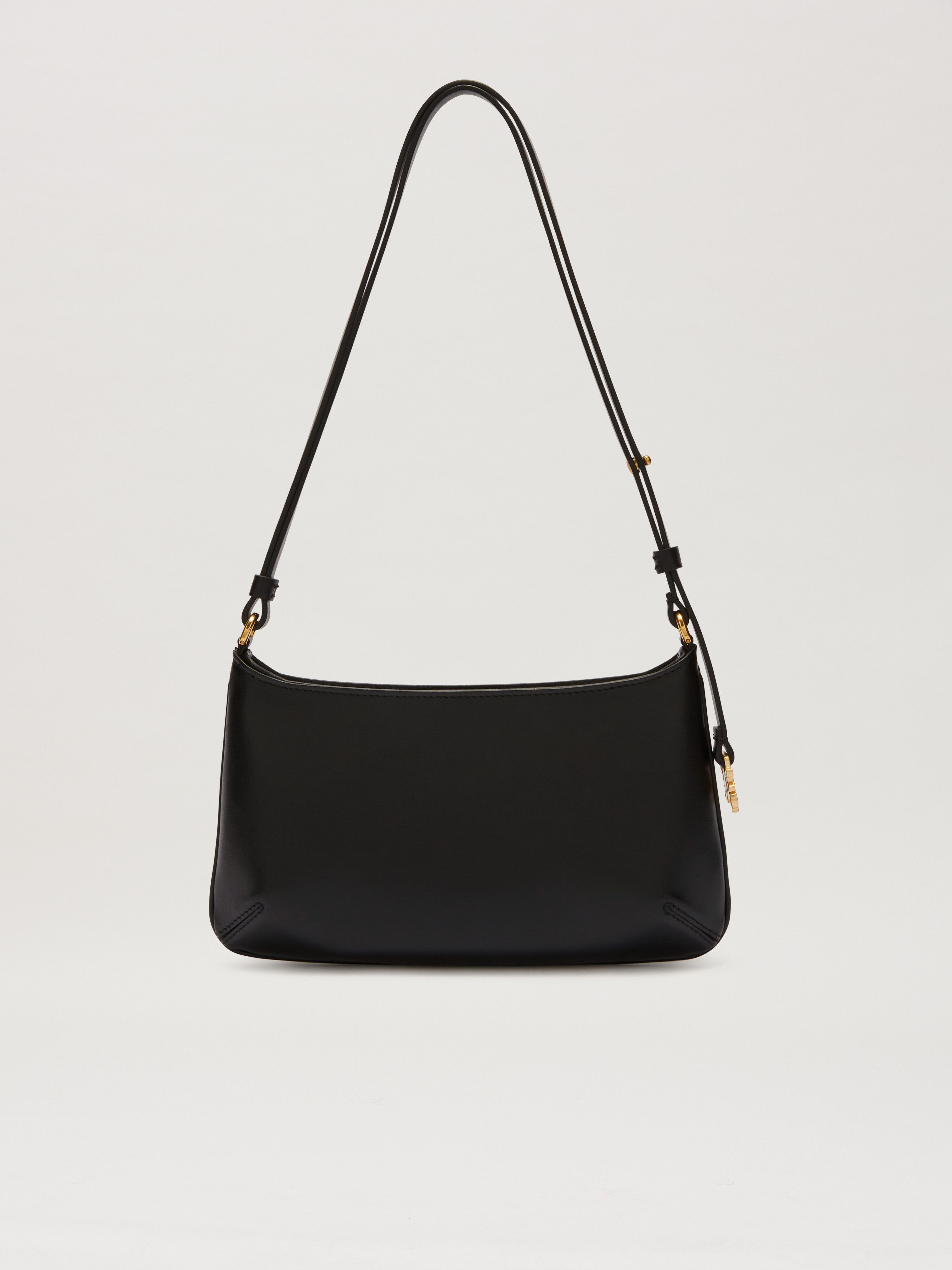 PALM ANGELS Leather Giorgina Bag BLACK/GOLD PWNN028C99LEA001