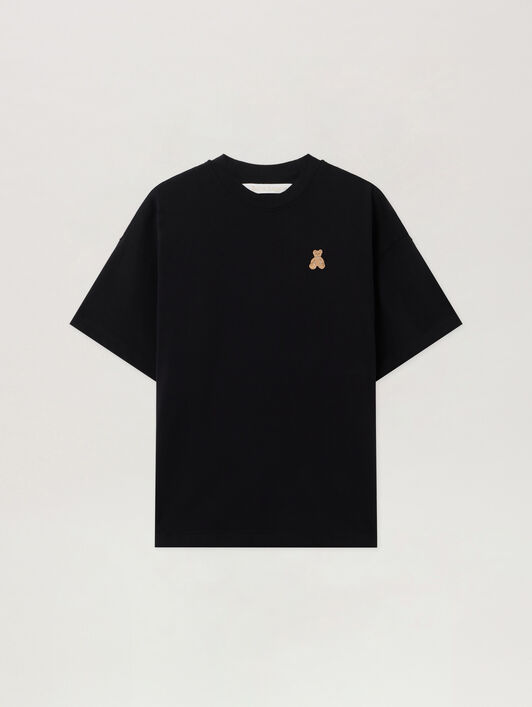 PALM ANGELS Bear In Mind Loose Tee BLACK - BROWN PWAA07BF25JER006