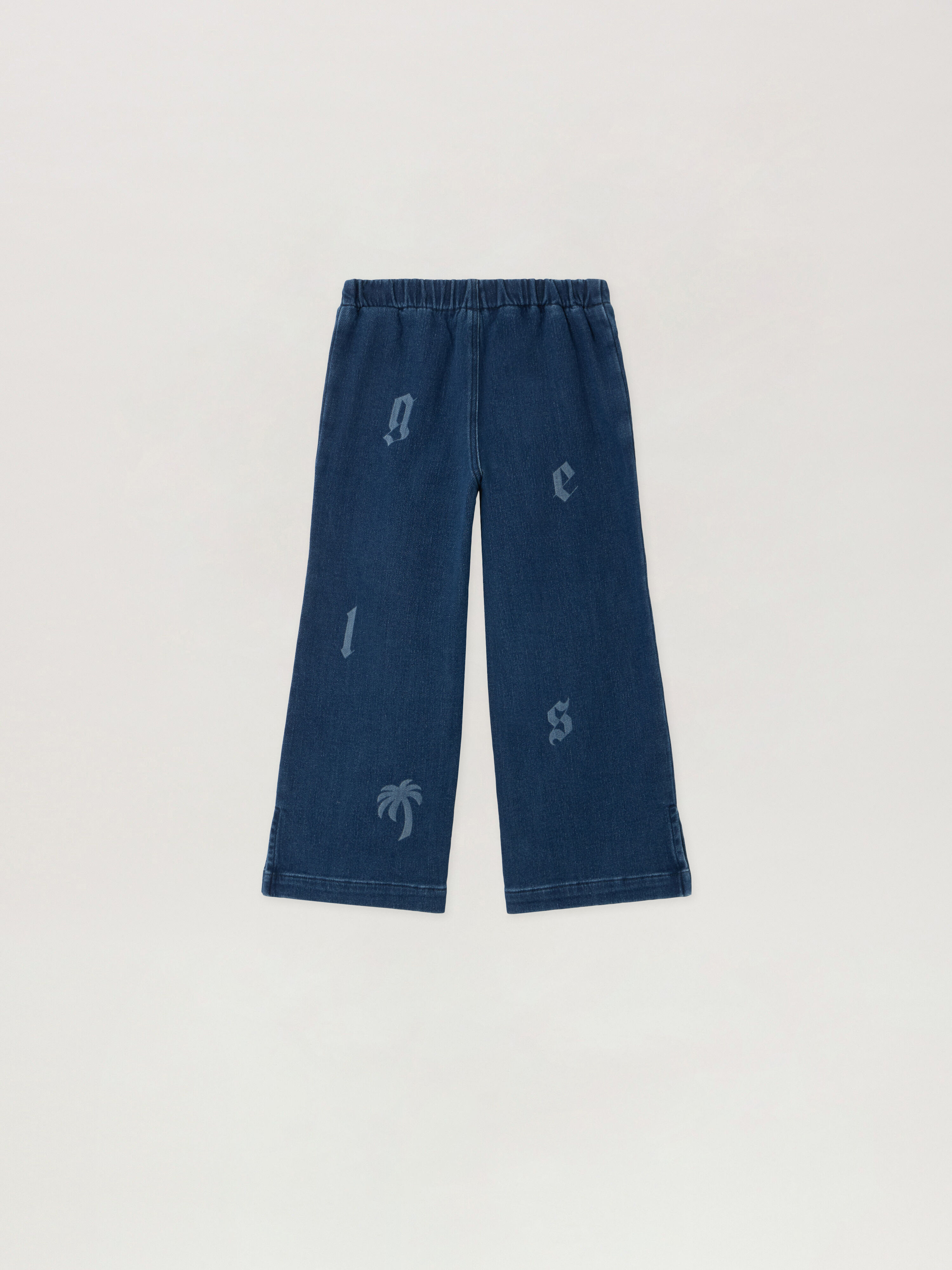 PALM ANGELS Letters Washed Wide-Leg Denim Pants MEDIUM BLUE - LIGHT BLUE PGCH009F25DEN001