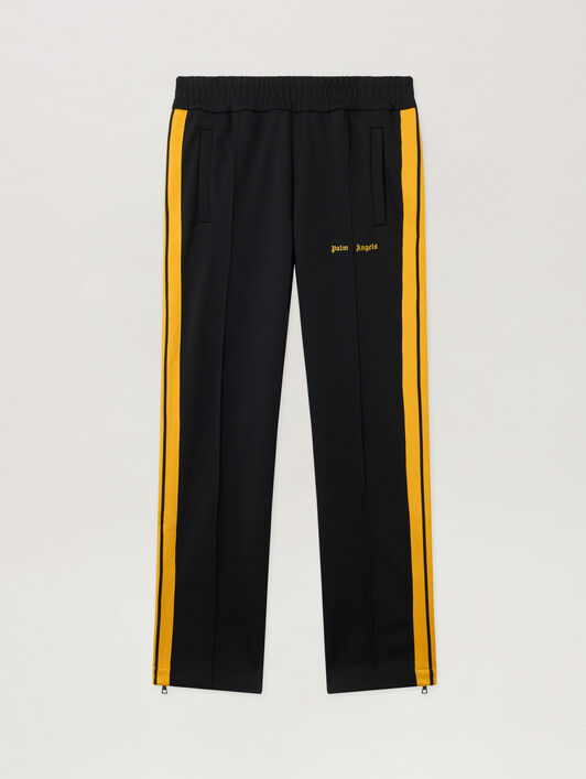 PALM ANGELS Classic Logo Track Pants BLACK - YELLOW PMCJ020F25FAB001