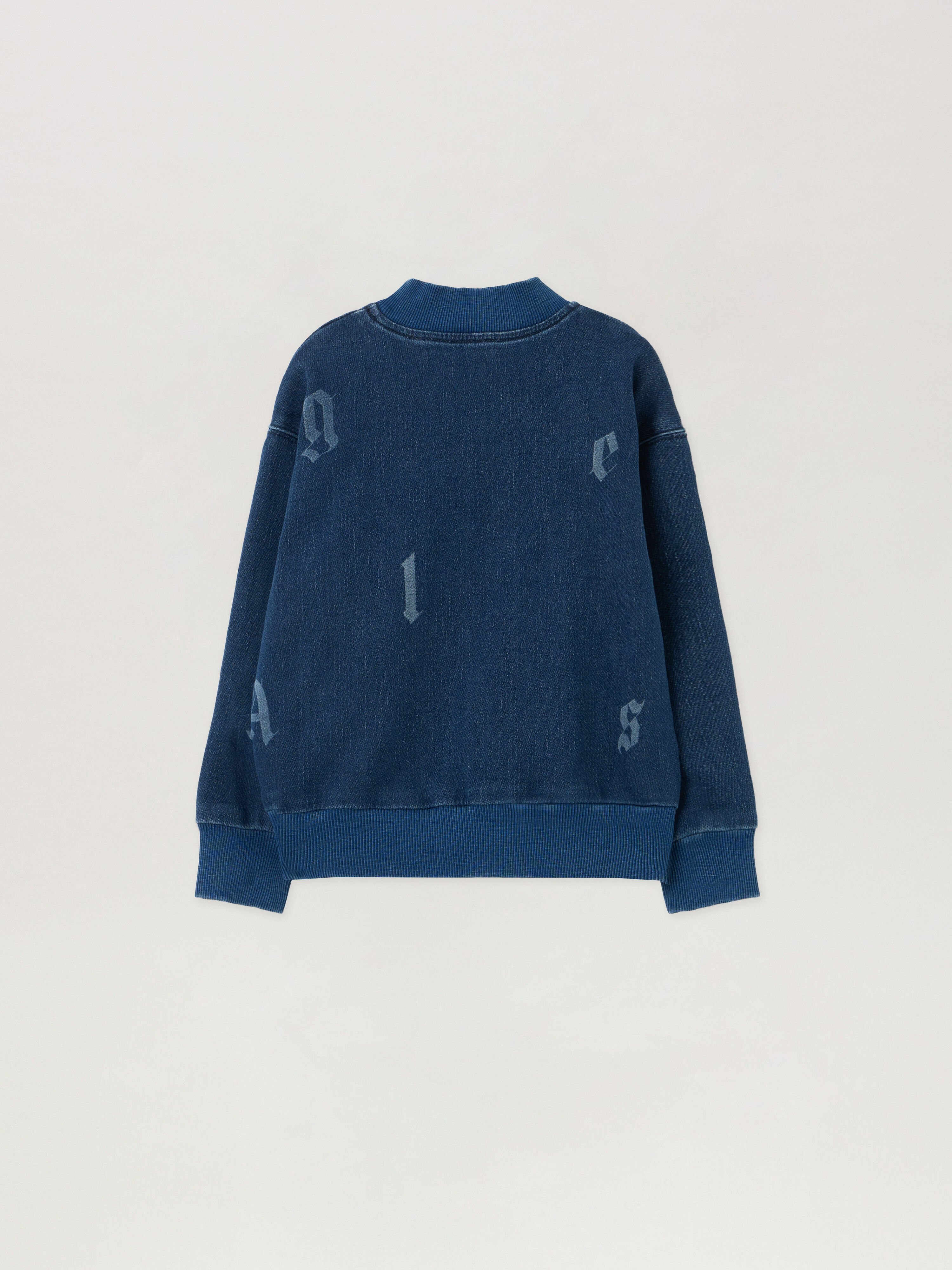 PALM ANGELS Washed Lettering Sweatshirt MEDIUM BLUE - LIGHT BLUE PBBA012F25DEN001