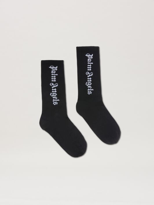PALM ANGELS Pa High Socks BLACK OFF WHITE PBRA005C99KNI004
