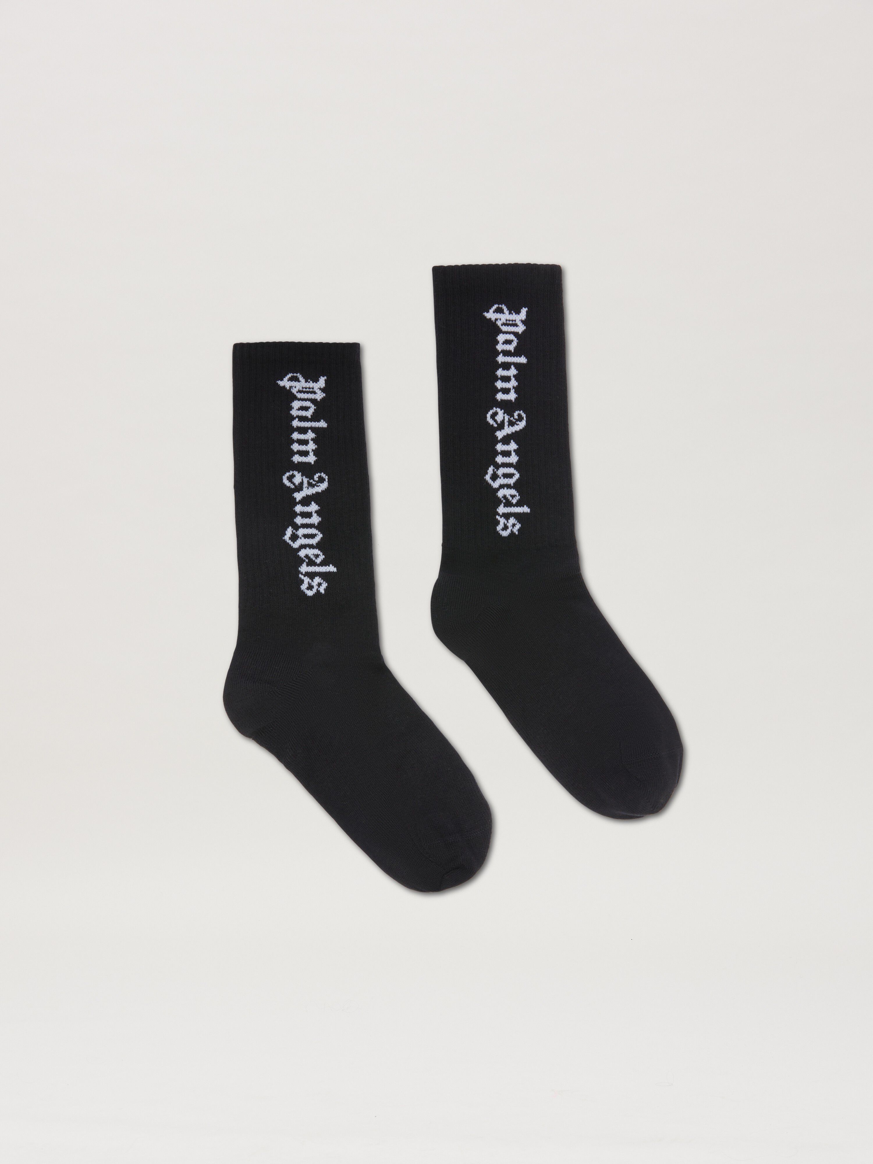 PALM ANGELS Pa High Socks BLACK OFF WHITE PBRA005C99KNI004