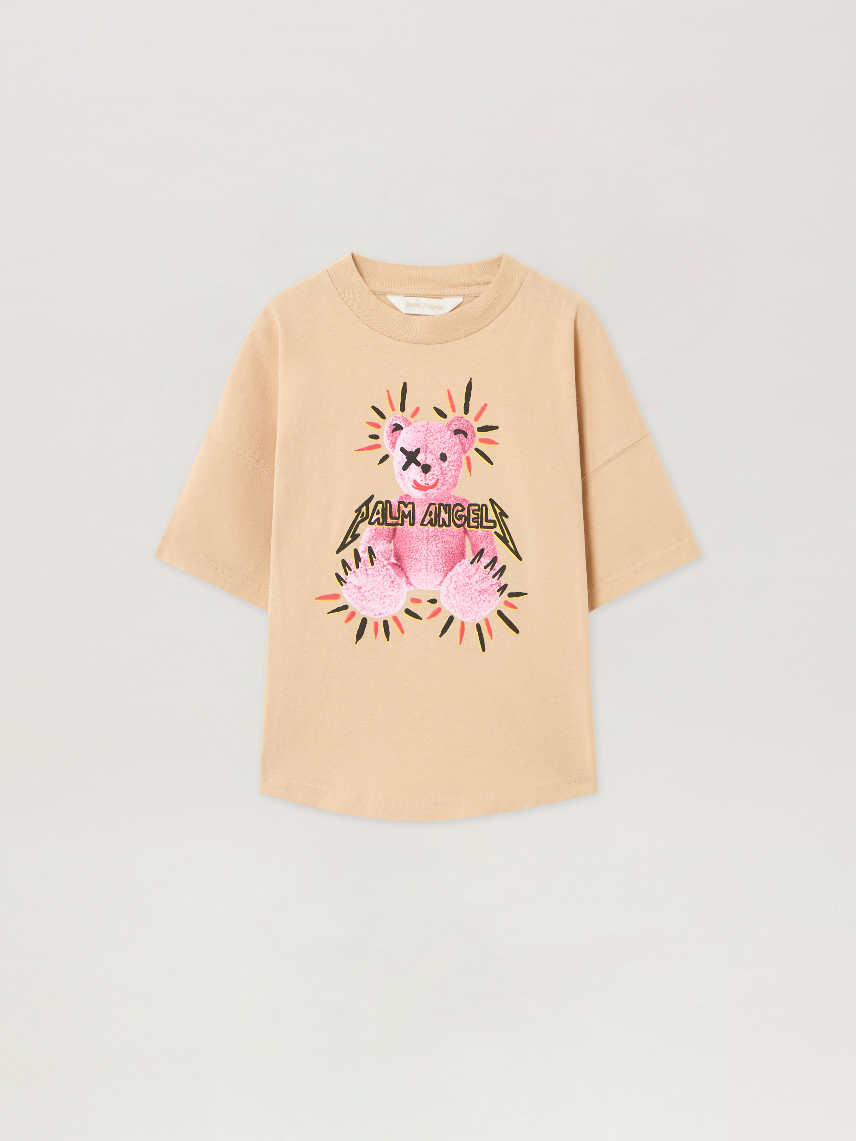 Punk Bear T-Shirt PALM ANGELS Punk Bear T-Shirt BEIGE - ROSE PINK PGAA001F25JER002