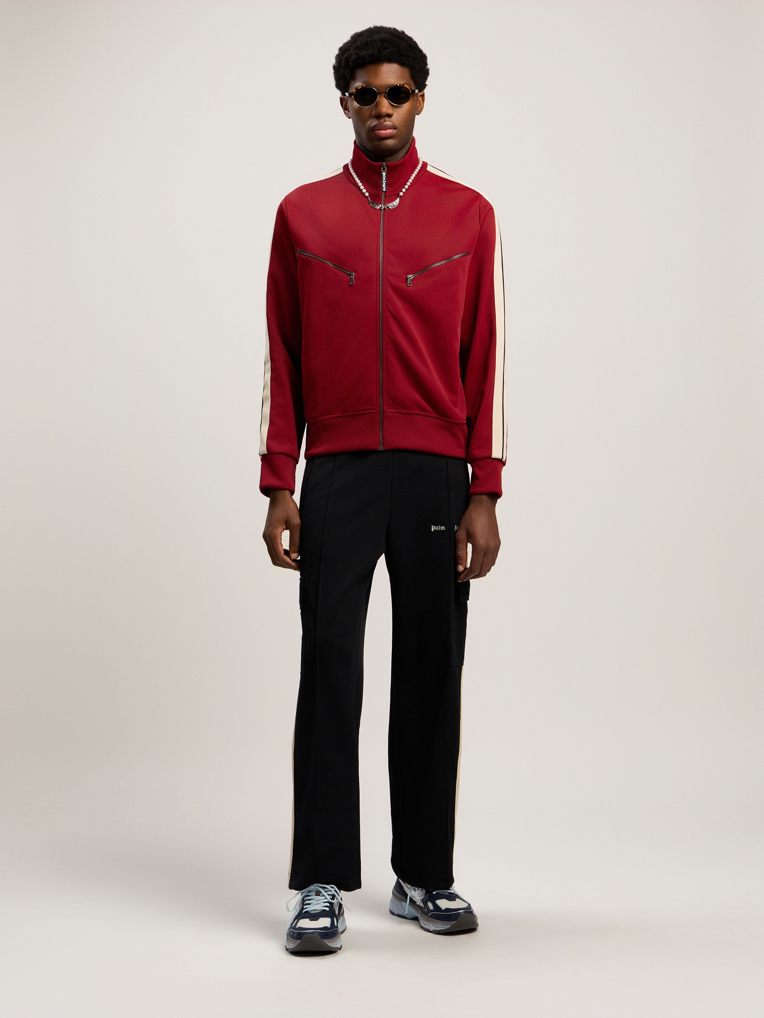 Classic Logo Cargo Track Pant PALM ANGELS Classic Logo Cargo Track Pant BLACK - OFF WHITE PMCJ04BF25FAB001