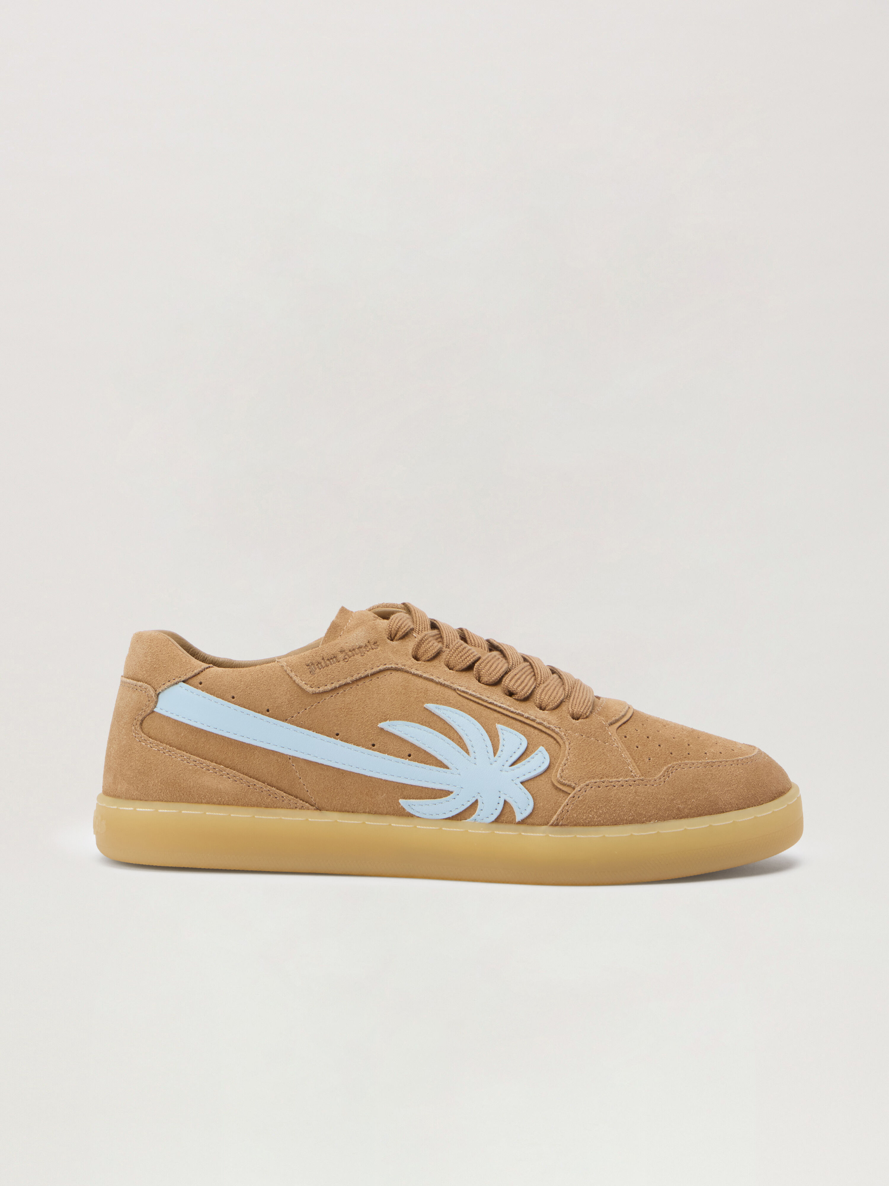 PALM ANGELS New Palm 1 Suede Sneakers CARAMEL - BABY BLUE PMIA099F25LEA002