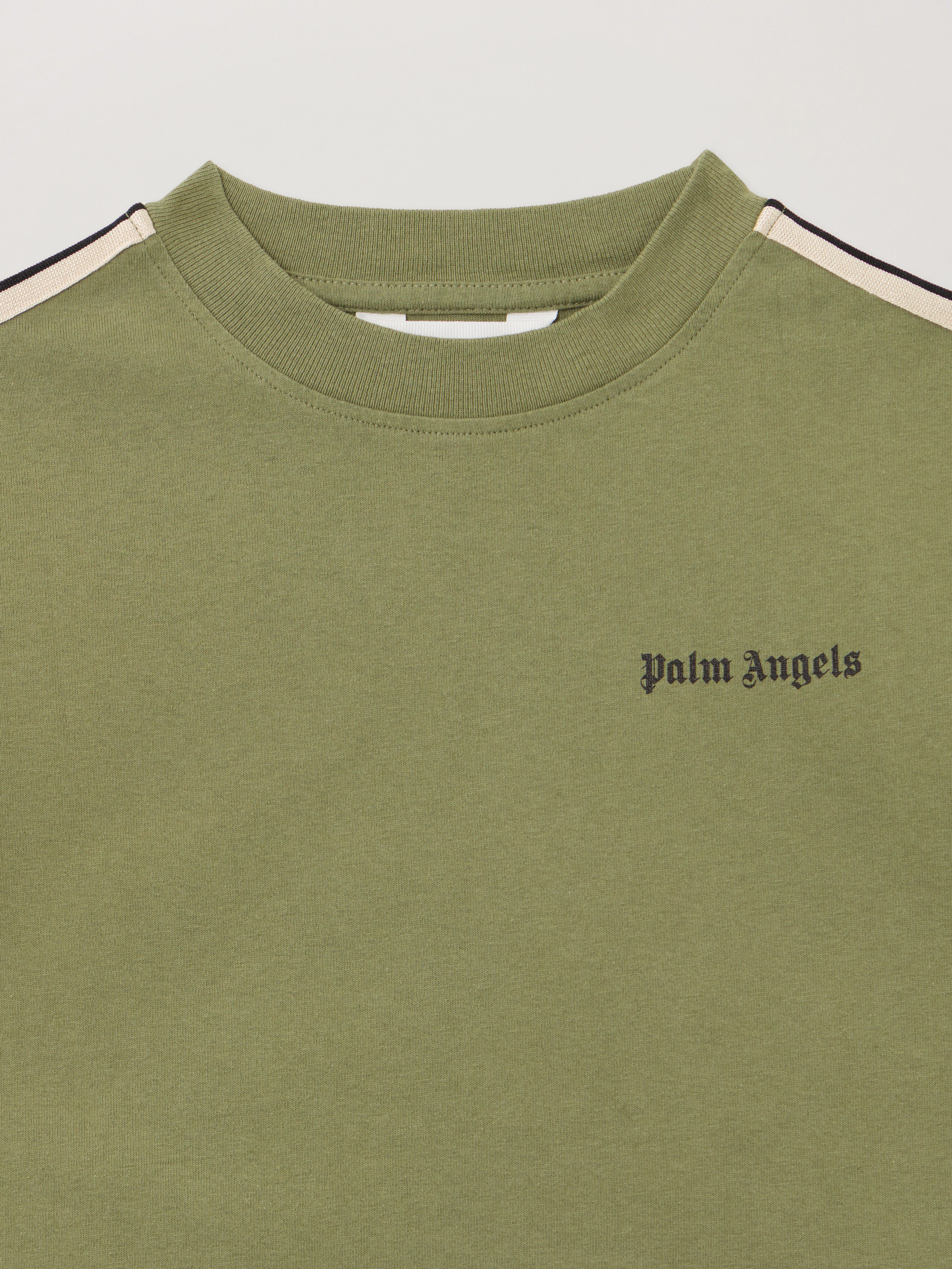 PALM ANGELS Minitrack T-Shirt MILITARY GREEN - BLACK PBAA011F25JER001