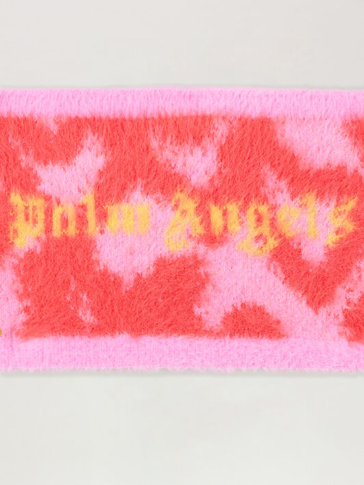 PALM ANGELS Spray Hearts Knit Collar ROSE PINK - OCHER YELLOW PGMA009F25KNI001