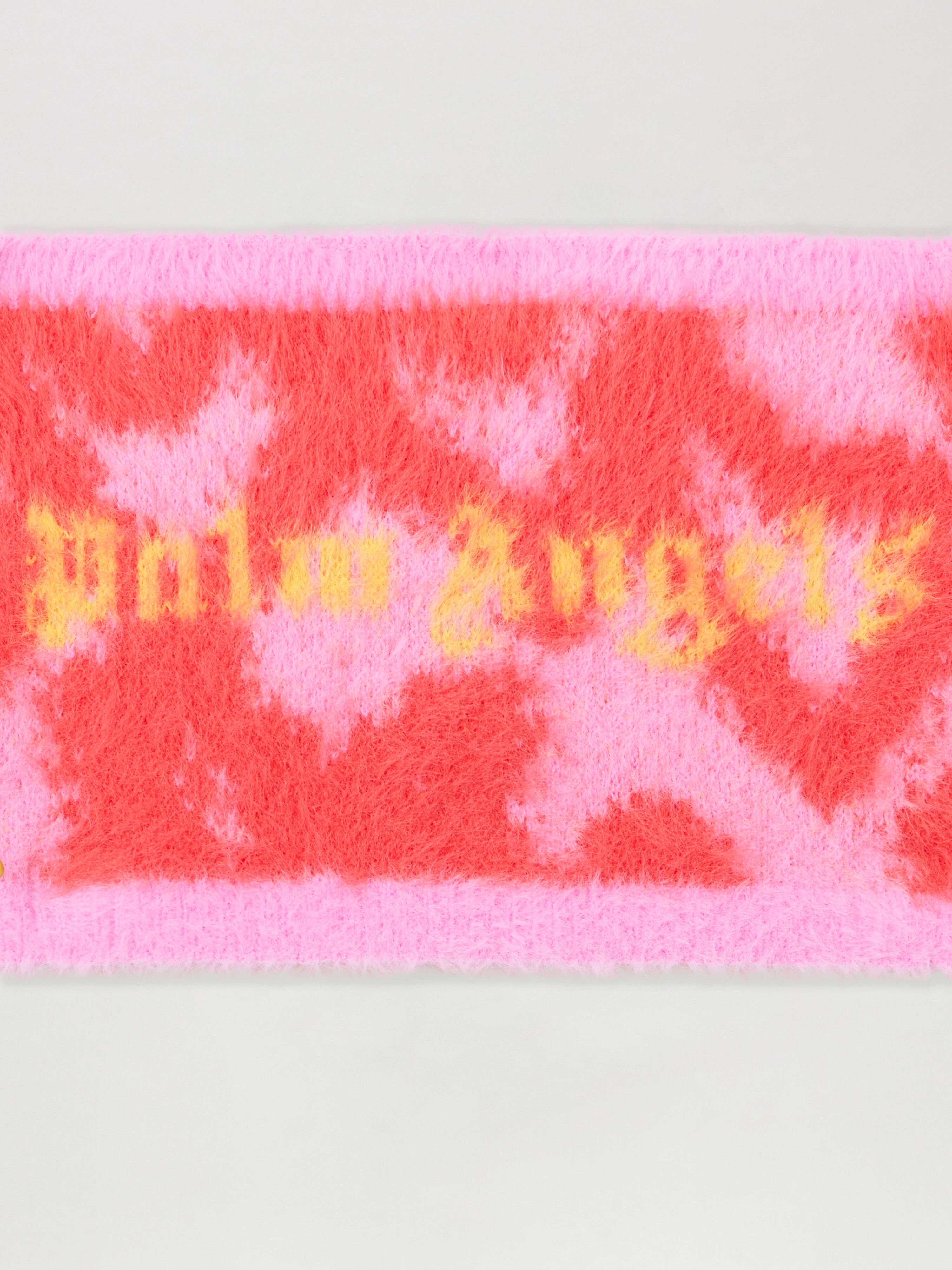 PALM ANGELS Spray Hearts Knit Collar ROSE PINK - OCHER YELLOW PGMA009F25KNI001