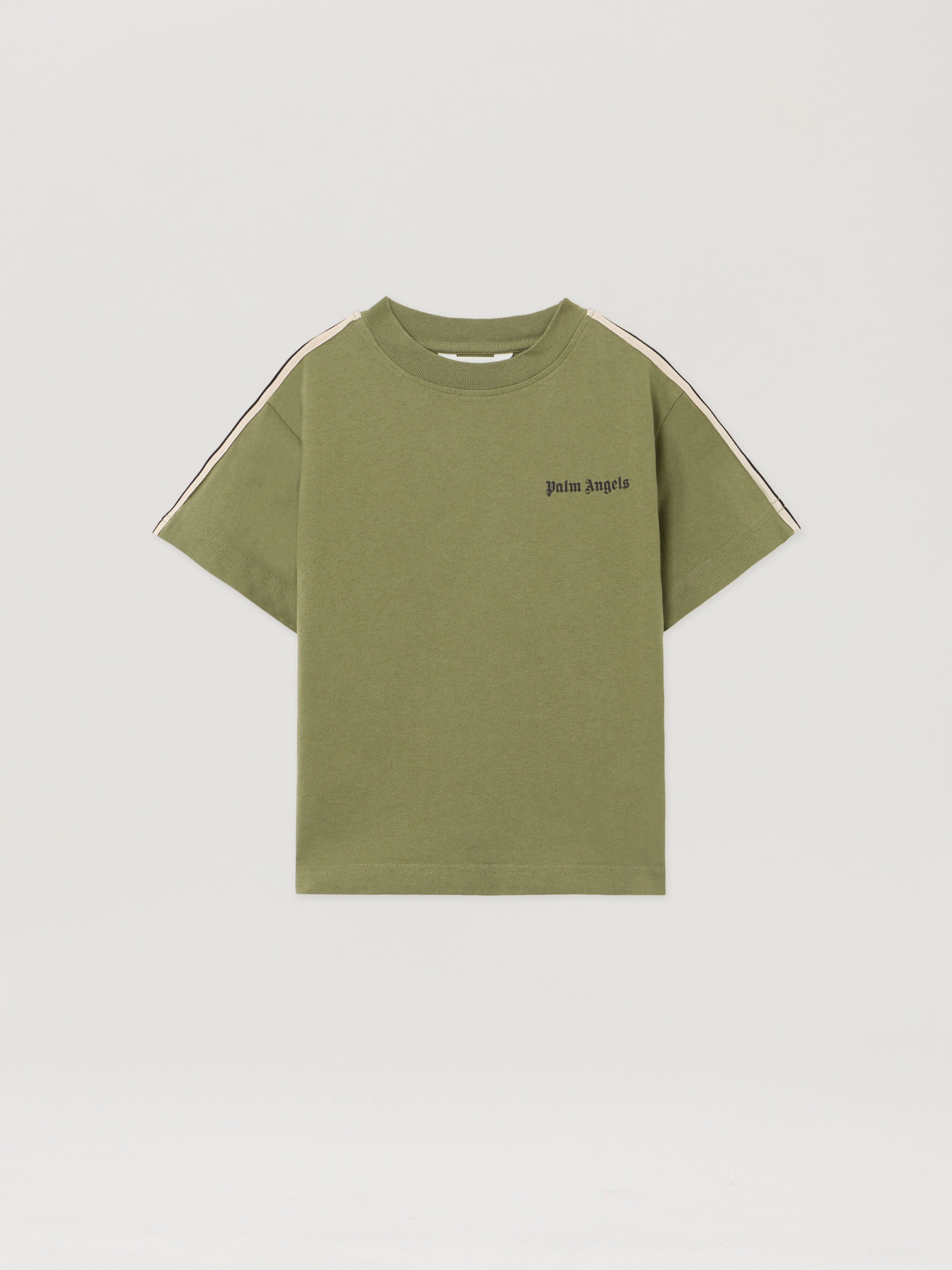 PALM ANGELS Minitrack T-Shirt MILITARY GREEN - BLACK PBAA011F25JER001