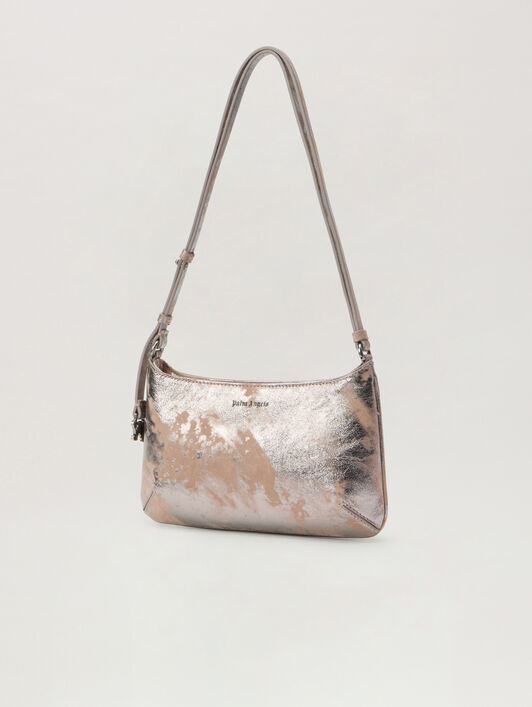PALM ANGELS Wrinkled Leather Giorgina Bag NUDE - SILVER PWNN028F25LEA002