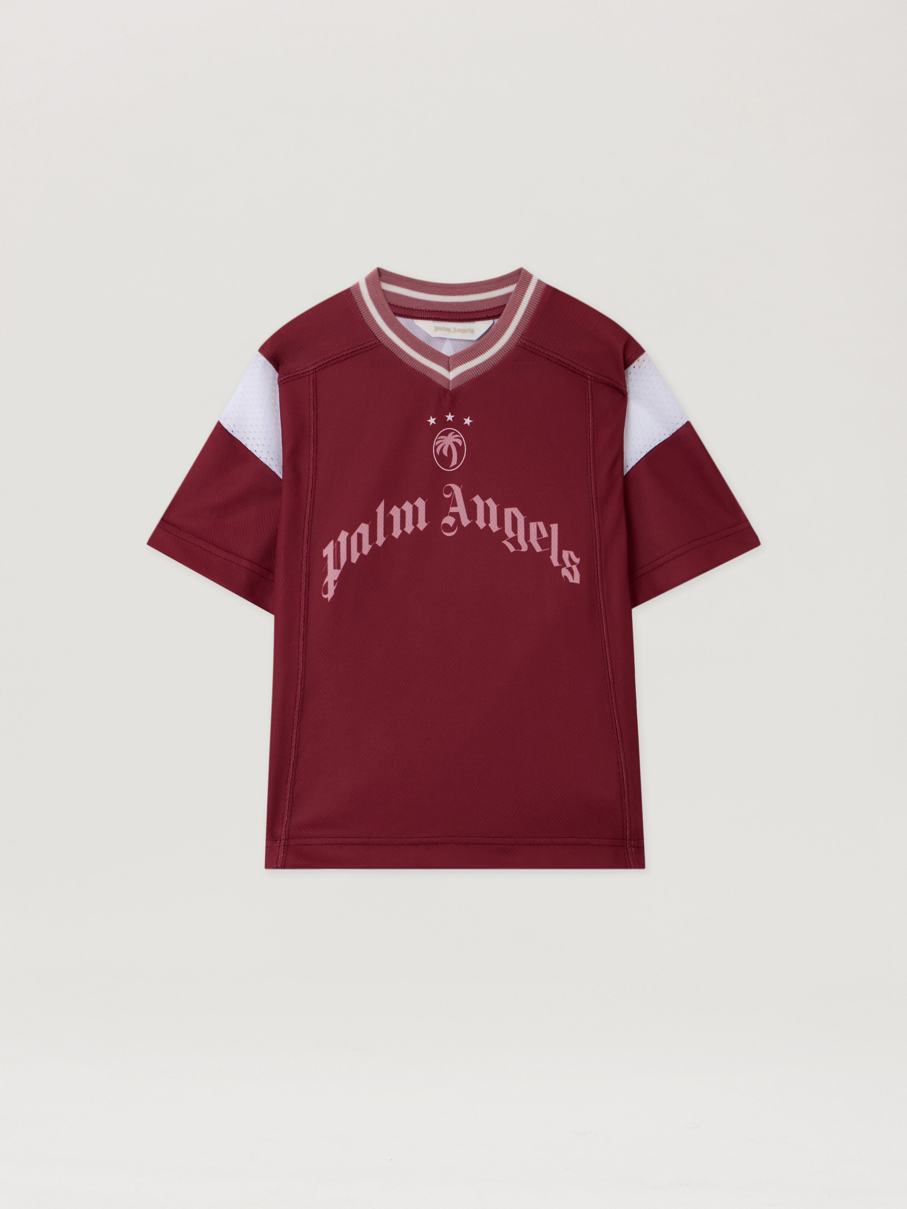 Team Palm Soccer Crop T-Shirt PALM ANGELS Team Palm Soccer Crop T-Shirt BRICK RED - PGAA015F25JER001