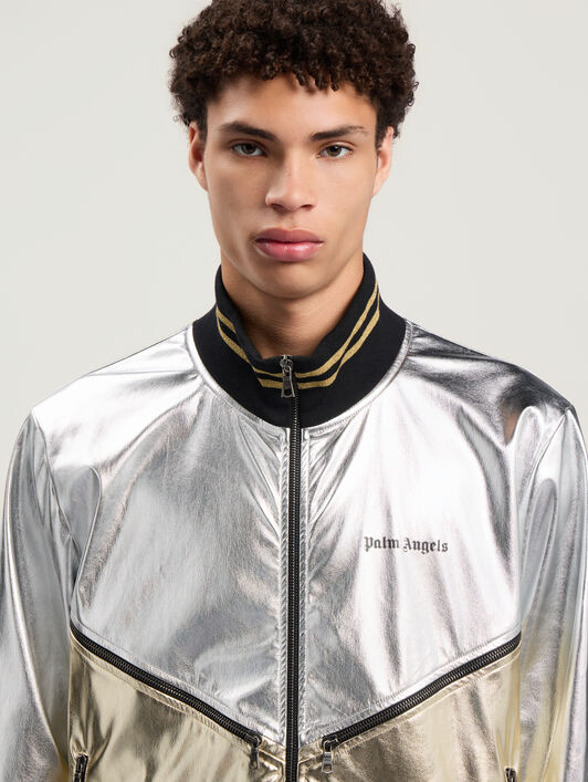Laminated Coated Track Jacket PALM ANGELS Laminated Coated Track Jacket SILVER - GOLD PMJA046F25FAB001