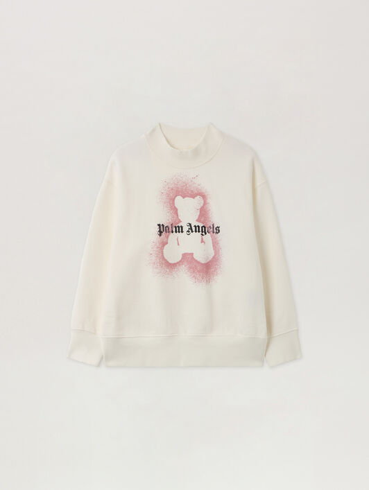 PALM ANGELS Spray Bear Sweatshirt OFF WHITE - PGBA013F25FLE004