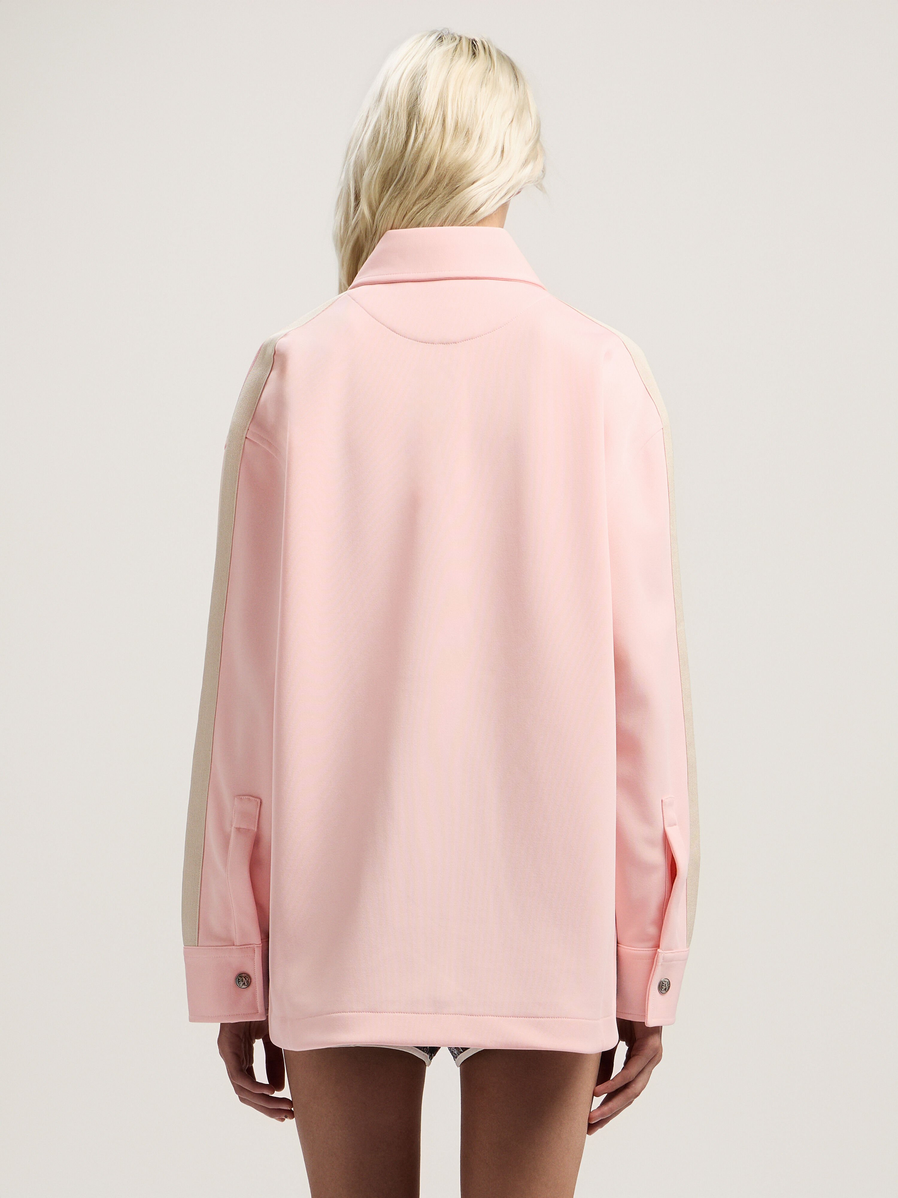 Classic Logo Tonal Track Shirt PALM ANGELS Classic Logo Tonal Track Shirt PINK - OFF WHITE PWGA050F25FAB001