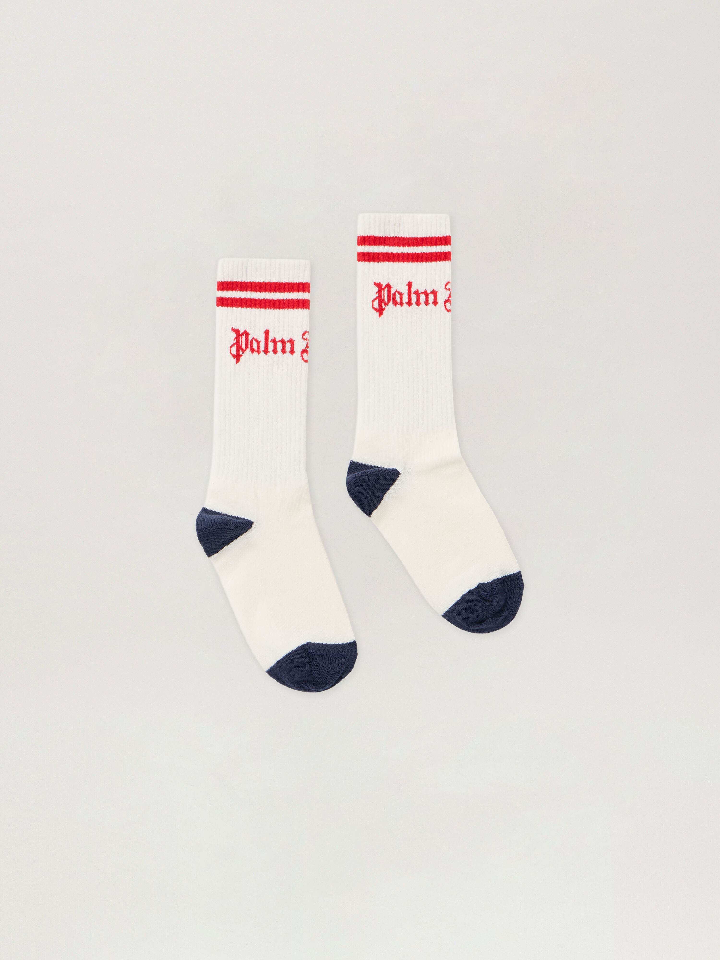 PALM ANGELS Track Socks OFF WHITE - RED PBRA005F25KNI001