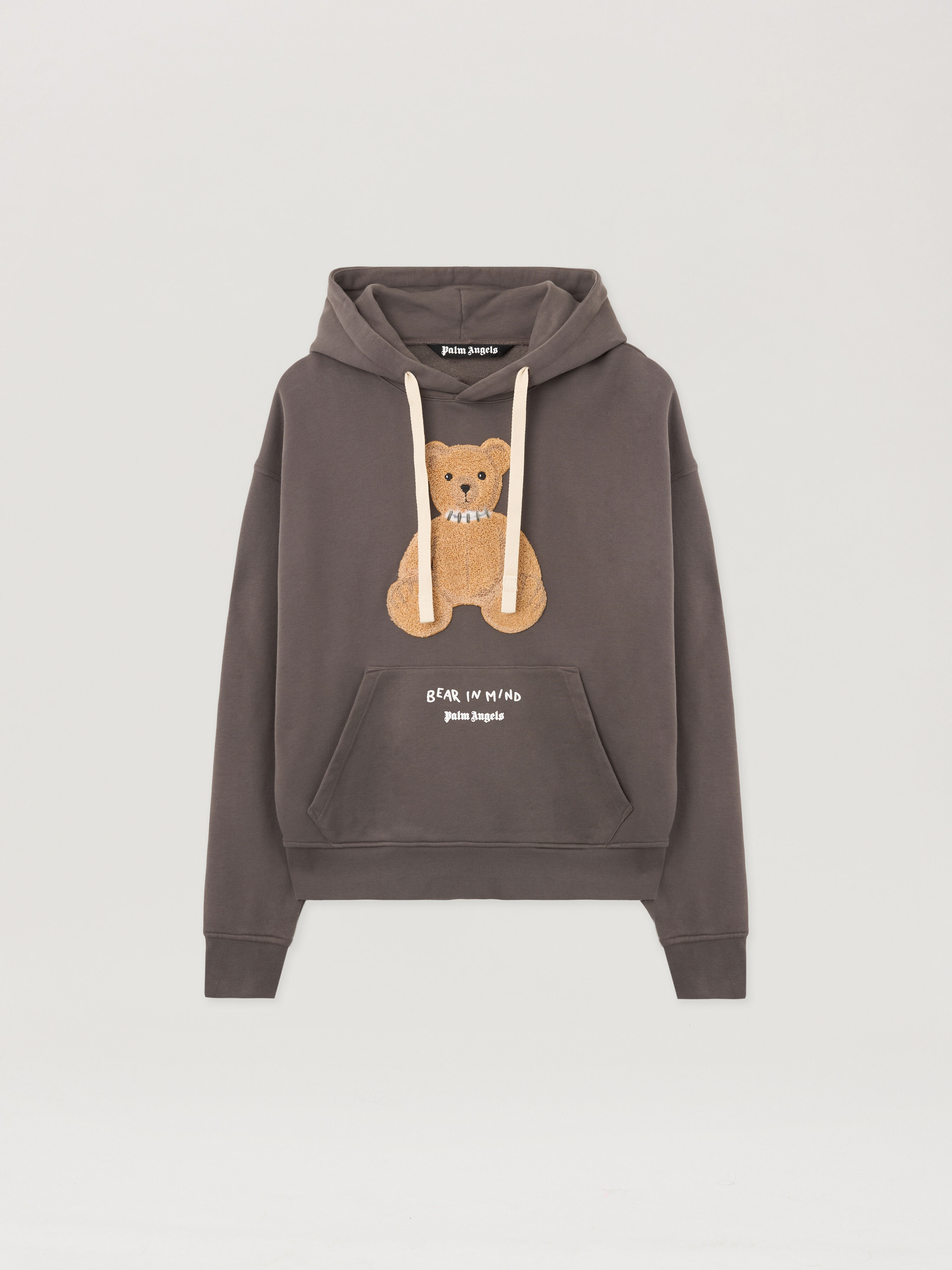 Bear In Mind Hoodie PALM ANGELS Bear In Mind Hoodie DARK GREY - BROWN PMBB17DF25FLE004