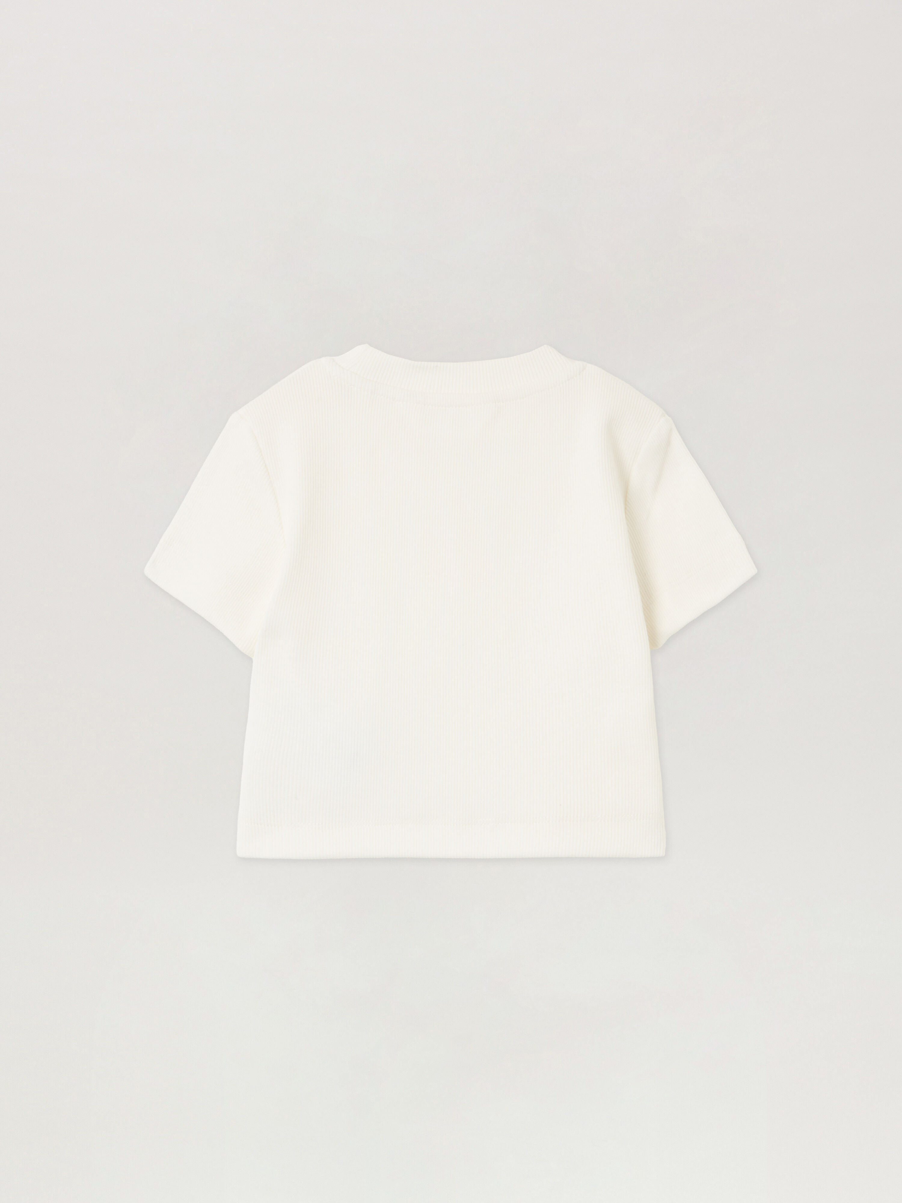 Logo Ribbed Baby T-Shirt PALM ANGELS Logo Ribbed Baby T-Shirt OFF WHITE - BLACK PGAA017F25JER001