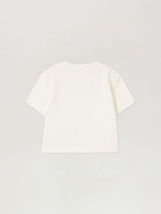 Logo Ribbed Baby T-Shirt PALM ANGELS Logo Ribbed Baby T-Shirt OFF WHITE - BLACK PGAA017F25JER001