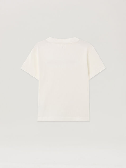 PALM ANGELS Blurred Logo T-Shirt OFF WHITE - RED PBAA003F25JER001