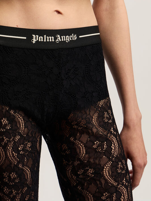 Classic Logo Lace Pants PALM ANGELS Classic Logo Lace Pants BLACK - BLACK PWCA15EF25FAB001